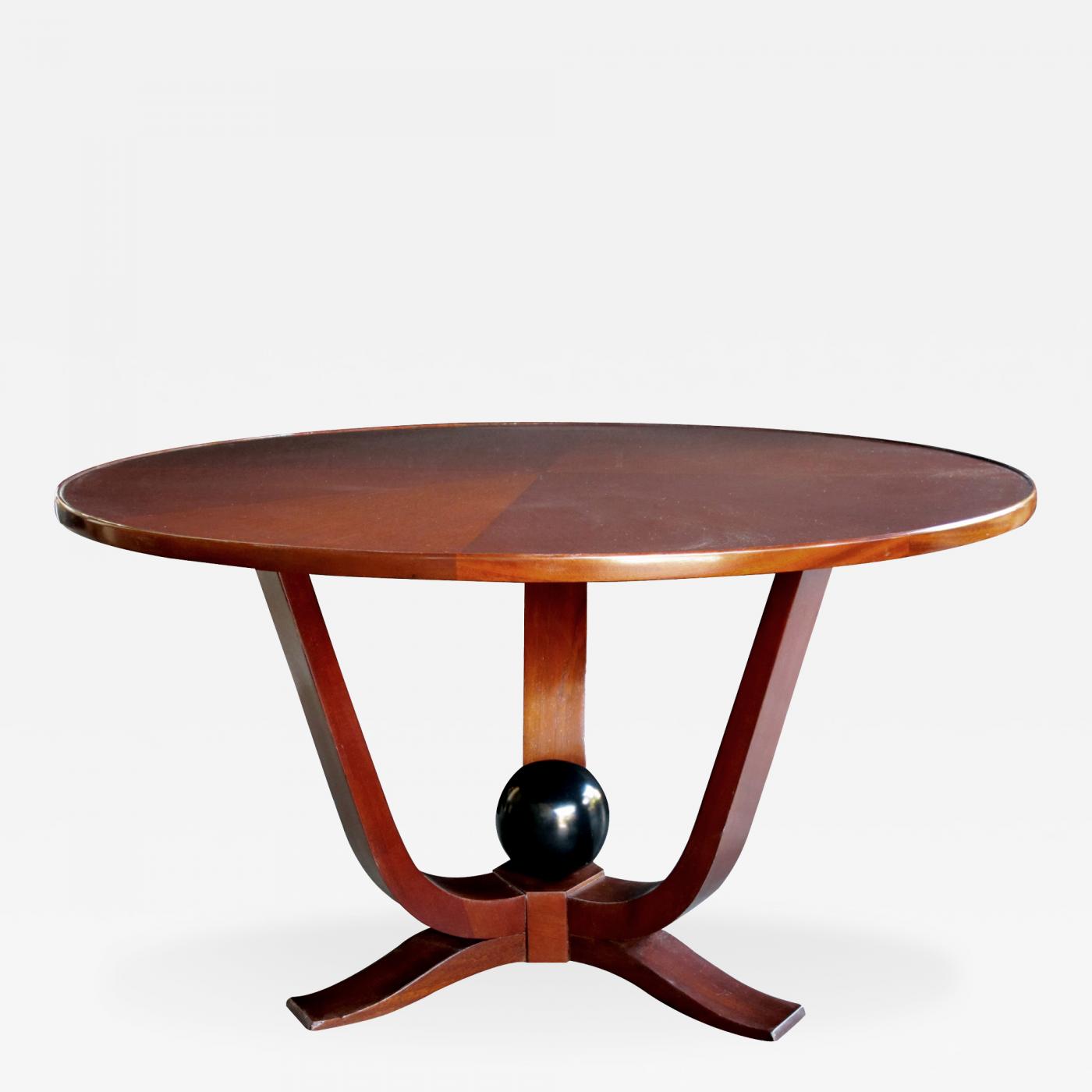 A French Art Deco Mahogany Veneered Circular Side/Cocktail Table