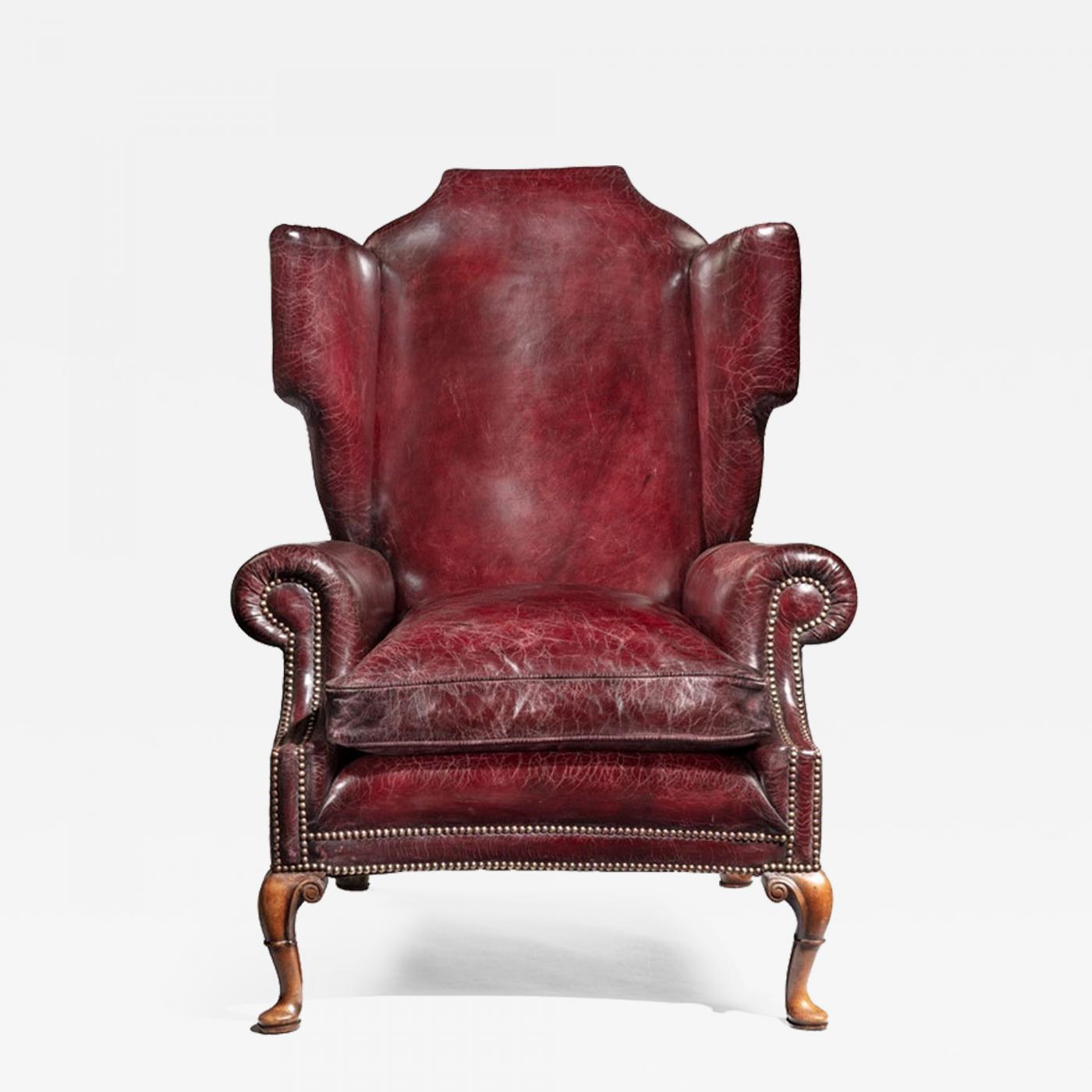 A Generous Leather Wing Arm Chair