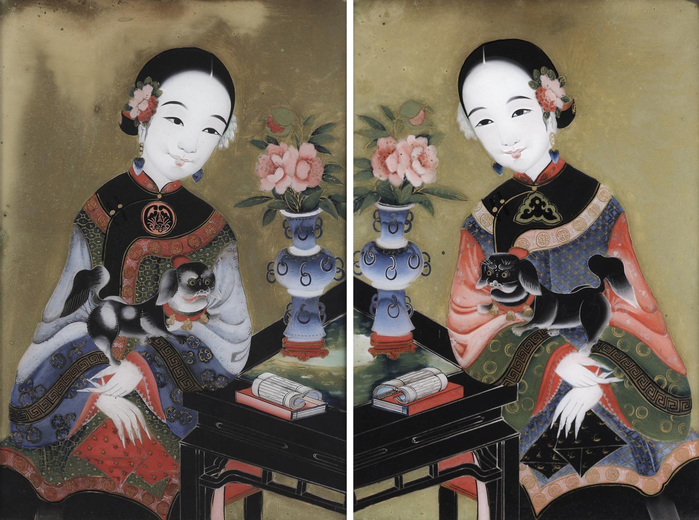 chinese glass painting antique