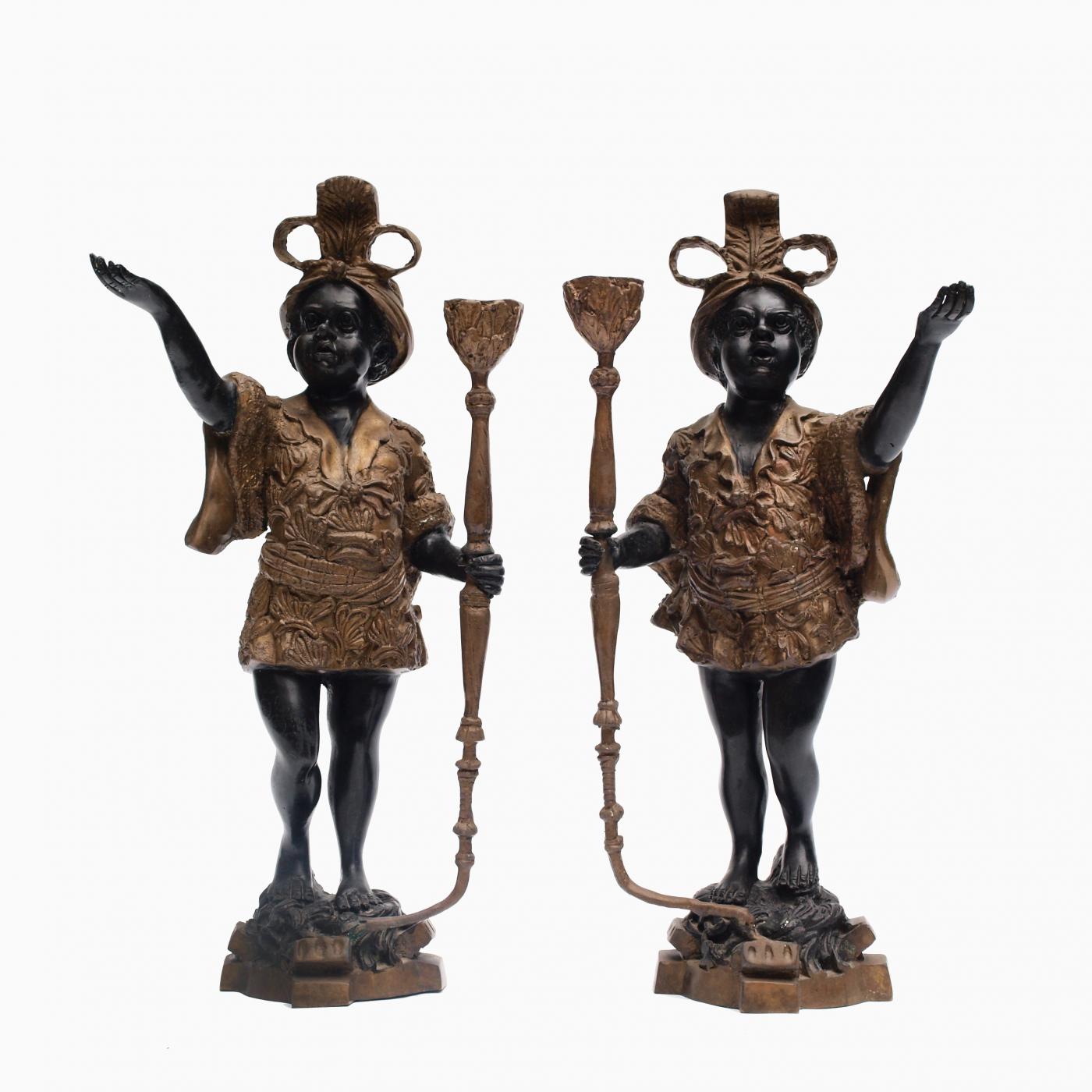 A Pair of Early 20th Century Blackamoor Candle Holders