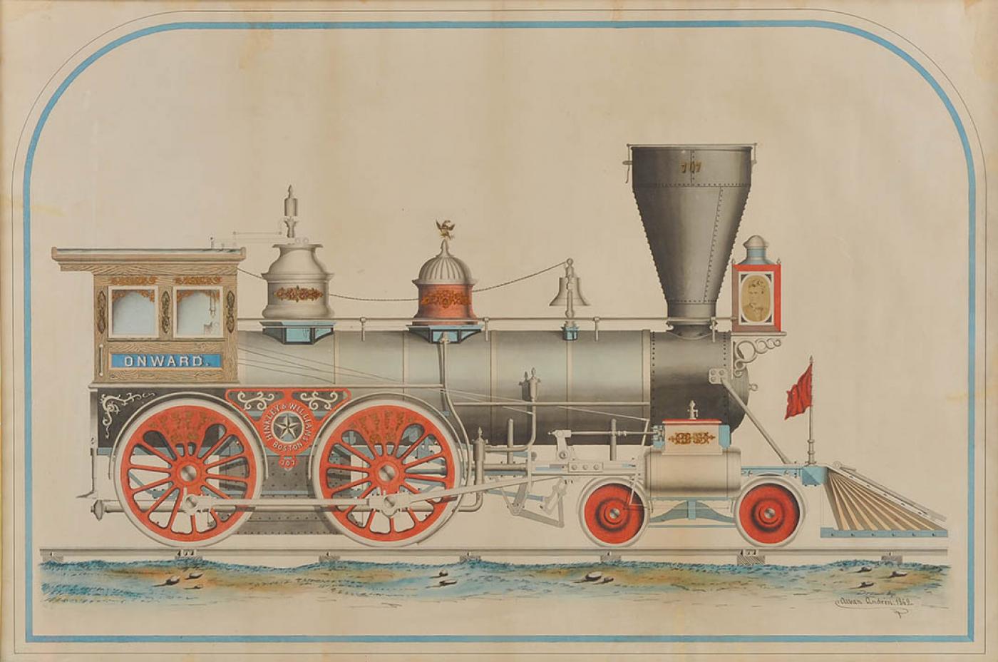 A Rare and Important LargeScale Drawing of the "Onward, Engine"