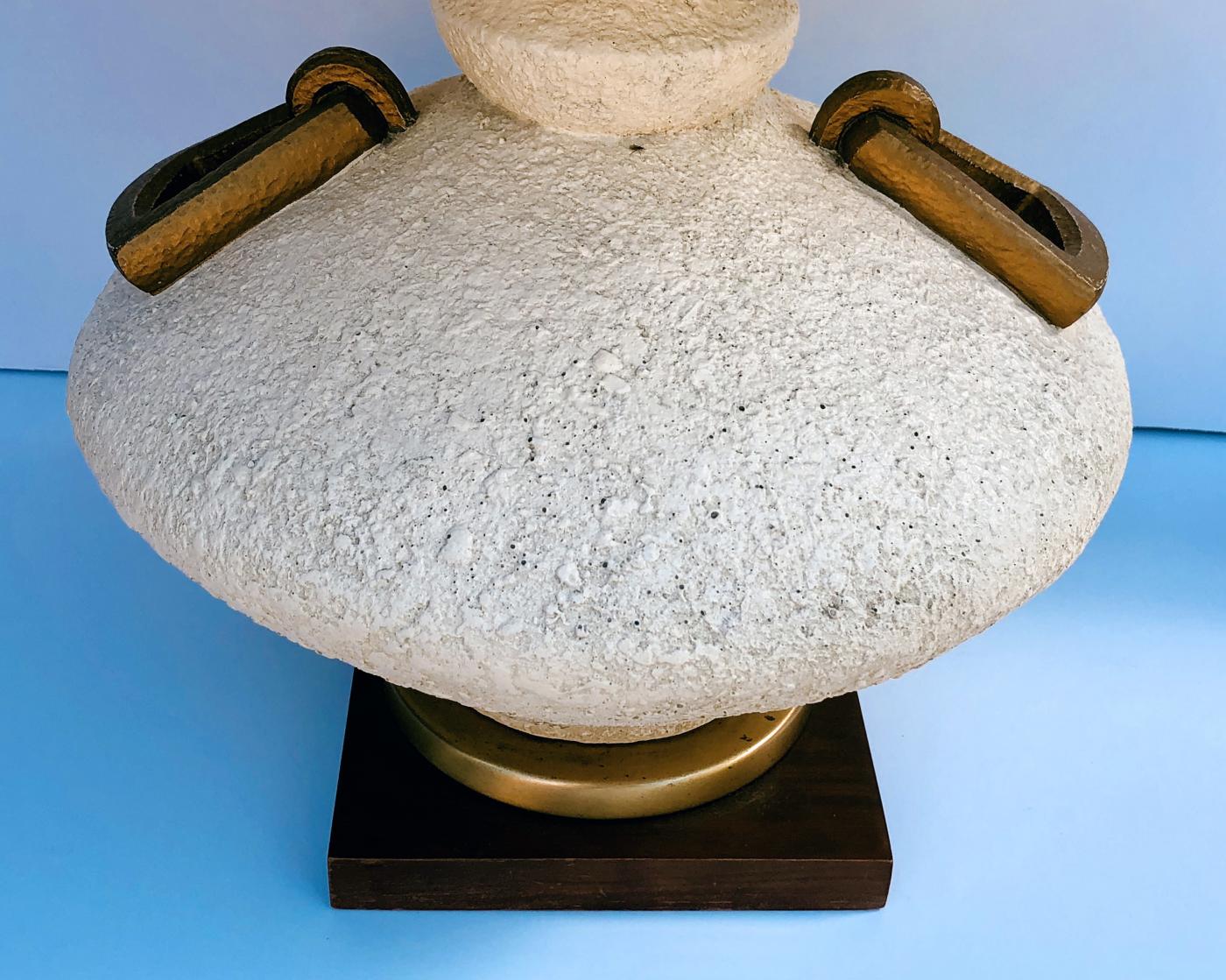 A Stylish Pair of American Ivory CraterGlazed SaucerForm Lamps