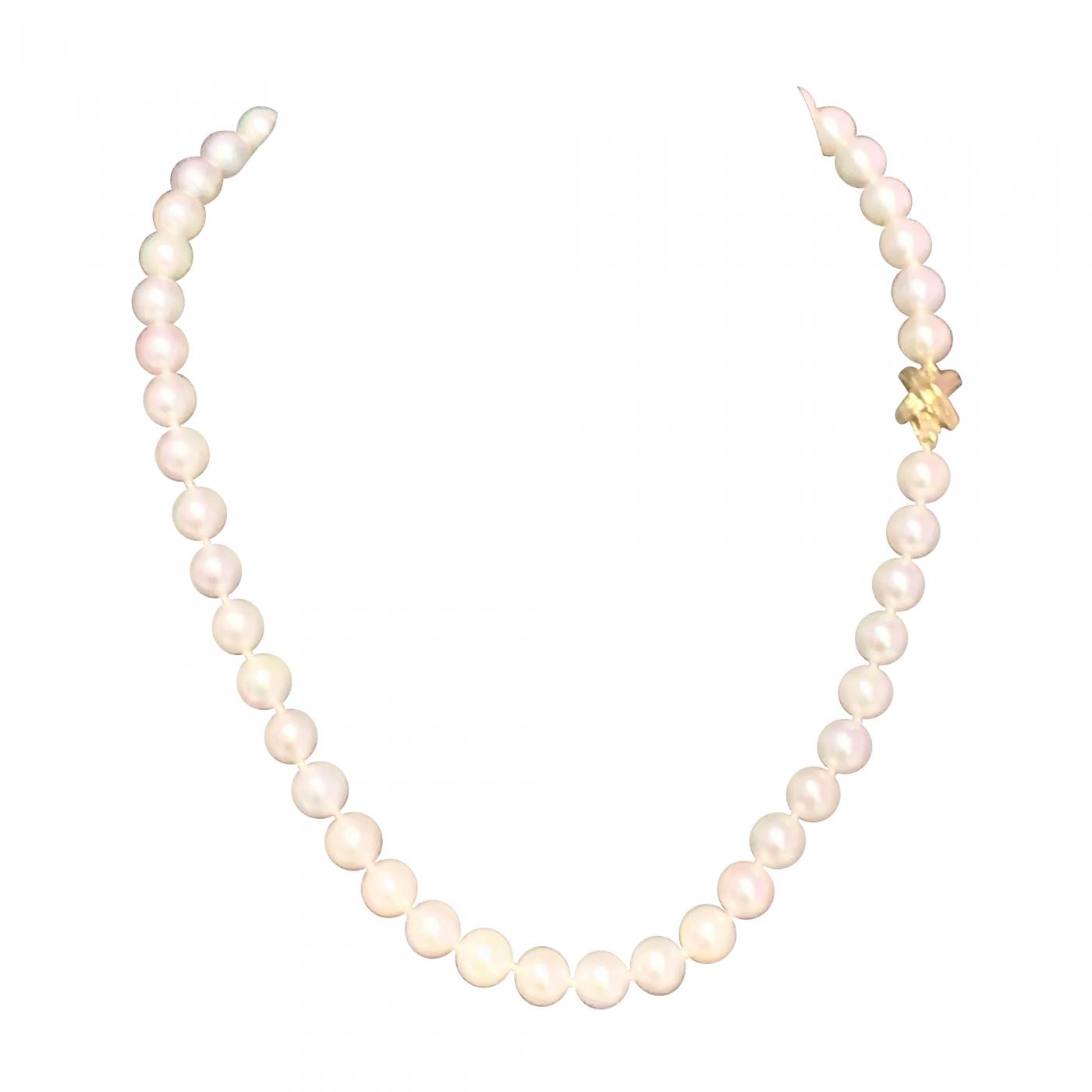 AKOYA PEARL NECKLACE 14K YELLOW GOLD 16 