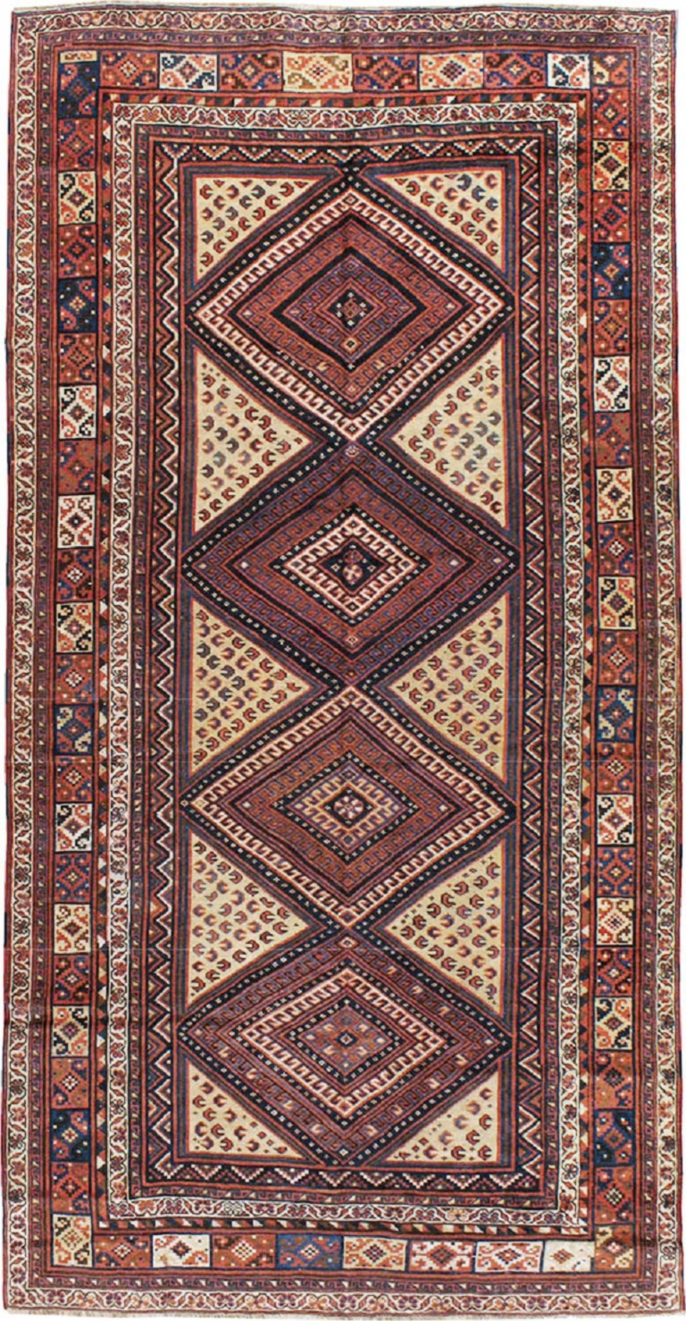 ANTIQUE PERSIAN SHIRAZ GALLERY RUG