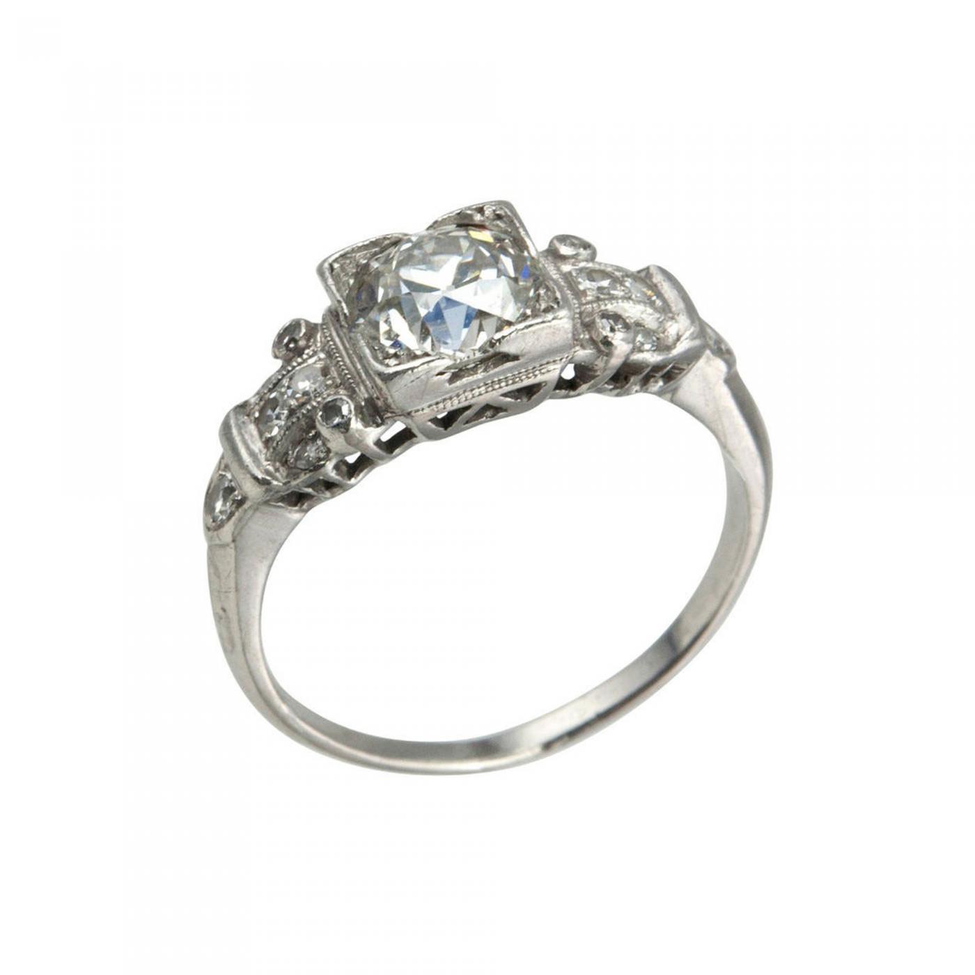 14 Karat Solid White Gold Round European Cut Diamond Engagement Ring –  Philadelphia Gold & Silver Exchange