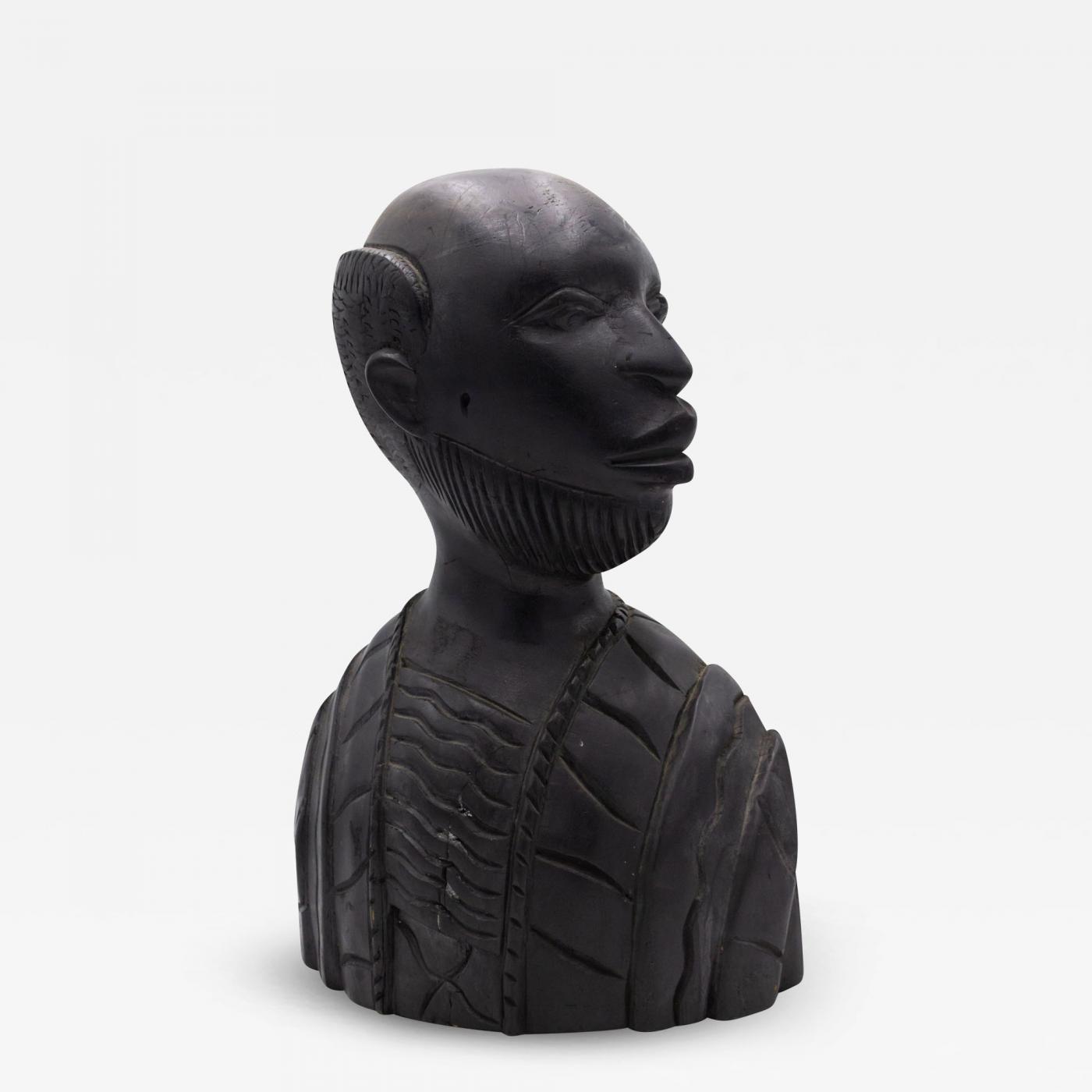 African Iron Wood Man Bust