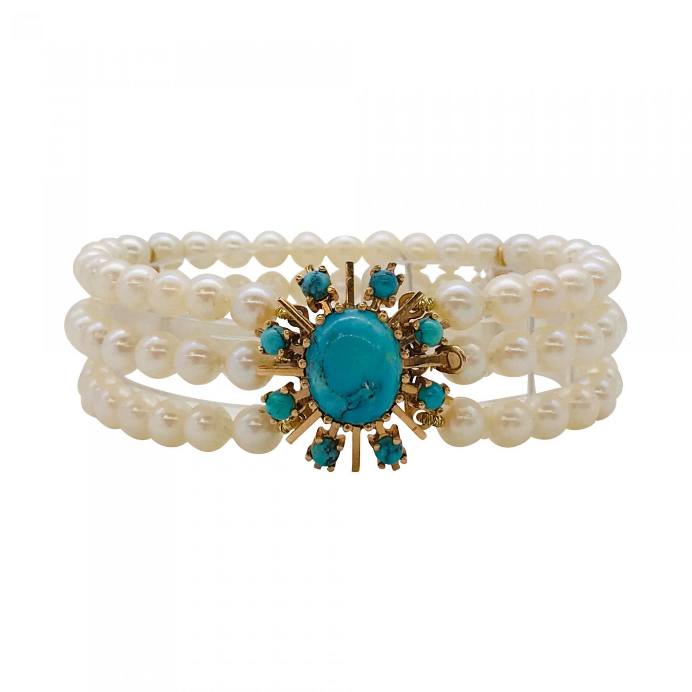 turquoise and pearl bracelet