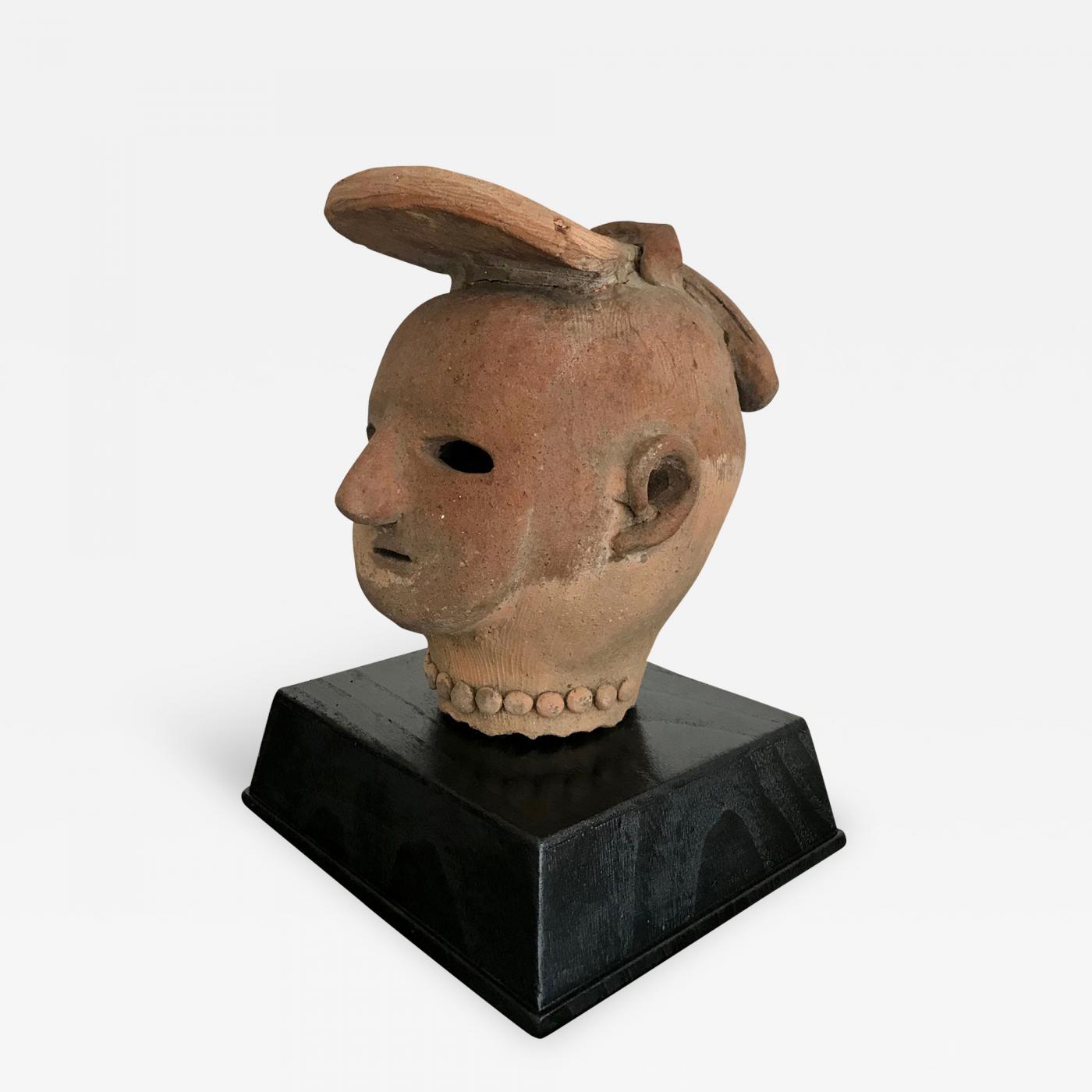 An Antique Japanese Terracotta Haniwa Figure Head