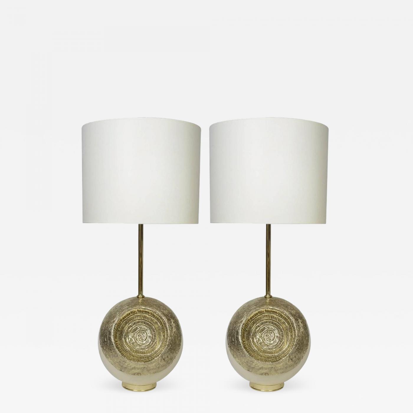 hammered brass table lamp