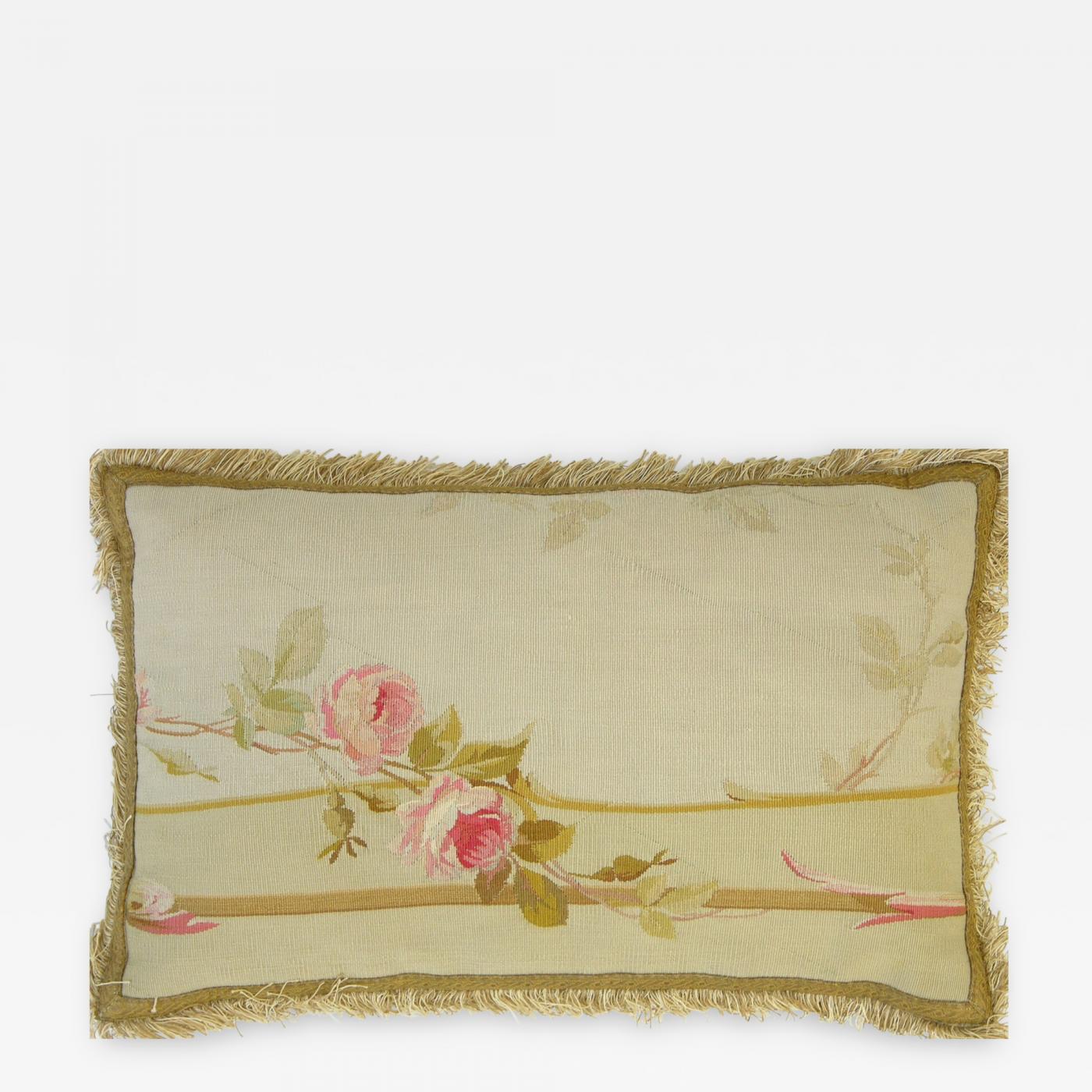 Antique 19th Century French Aubusson Tapestry Pillow