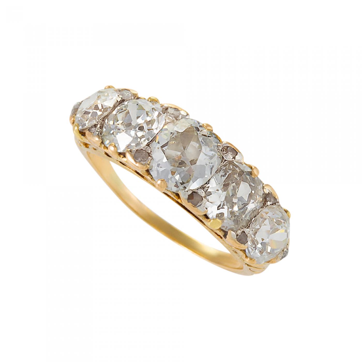 Wedding Band in 2ct Five Stone Ring – Cy Fredrics Jewelers