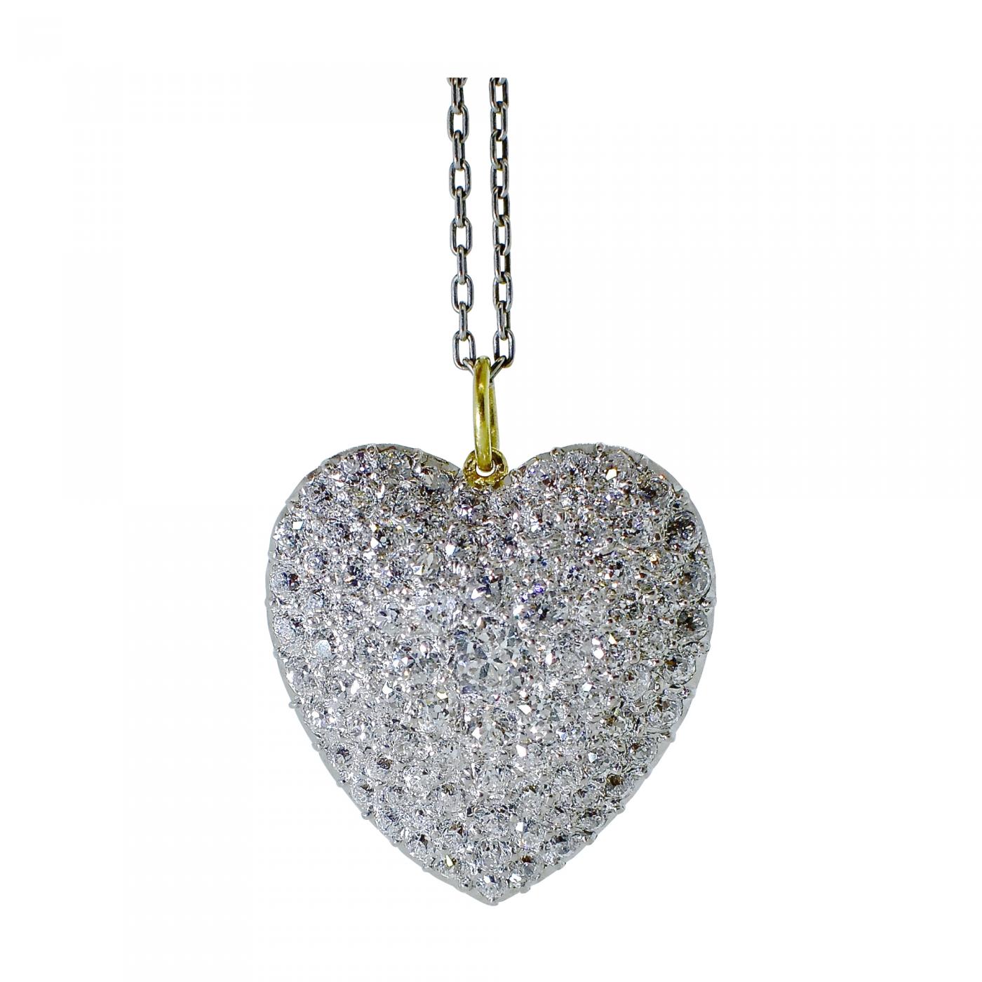 antique diamond heart necklace