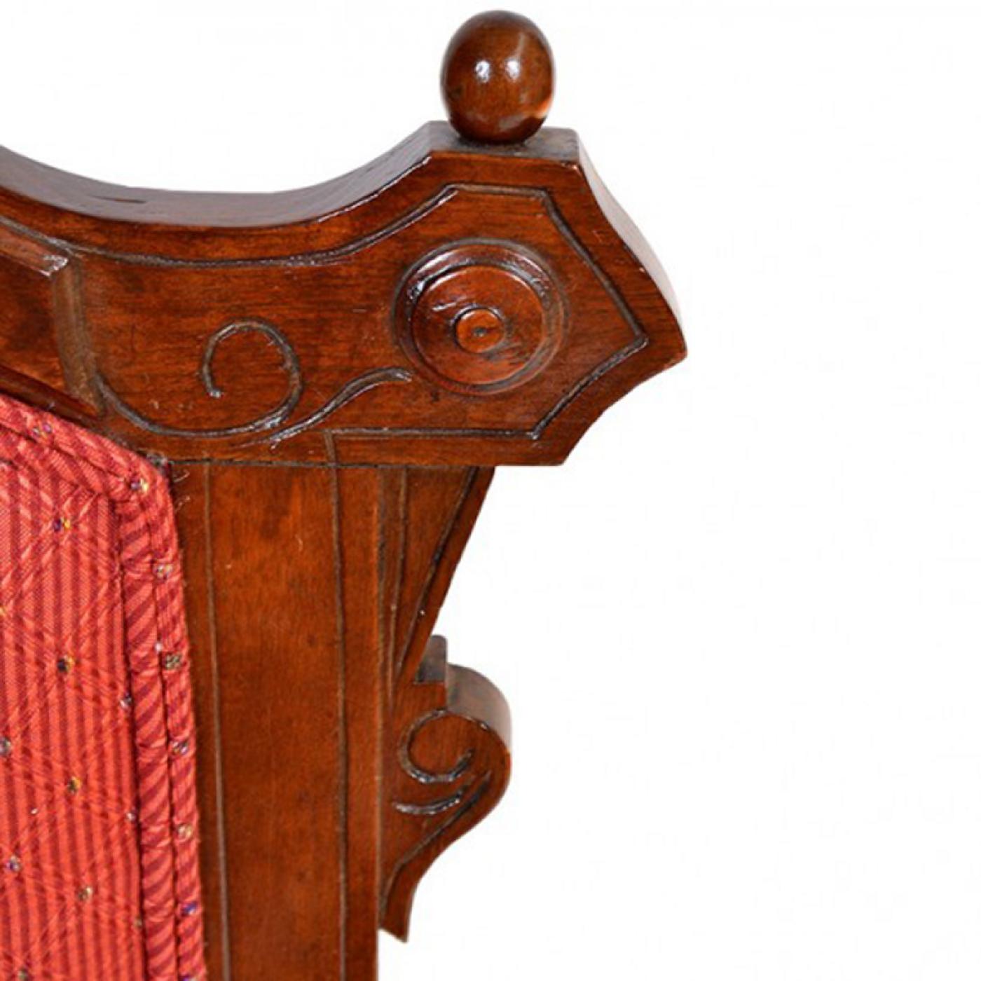 Antique Eastlake Walnut Armchair, Victorian Period