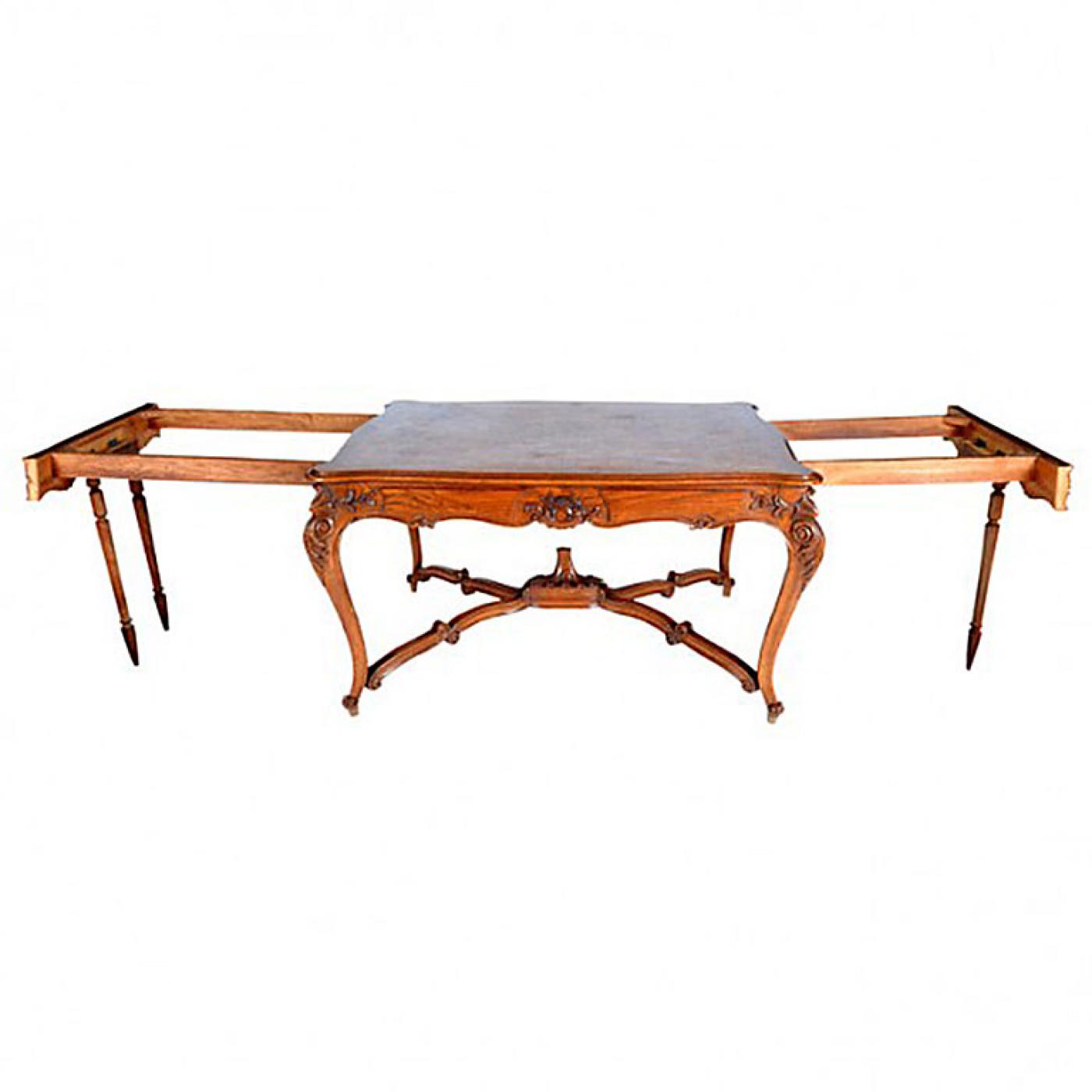 Antique Louis XV Dining Table and Six Chairs