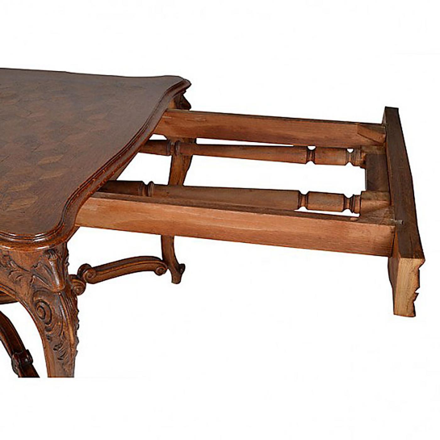 Antique Louis XV Dining Table and Six Chairs