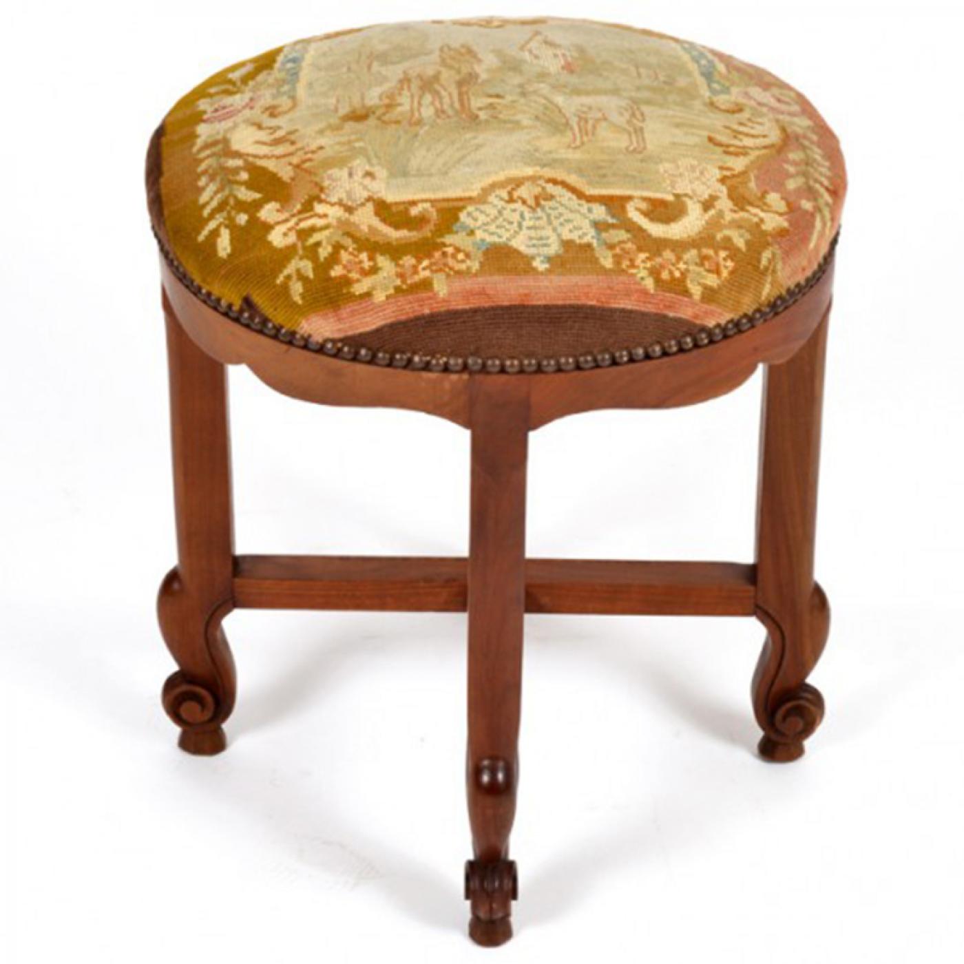 Antique Vanity Stool - Vanity Bench, Louis XV - Country French Style, 19th C.
