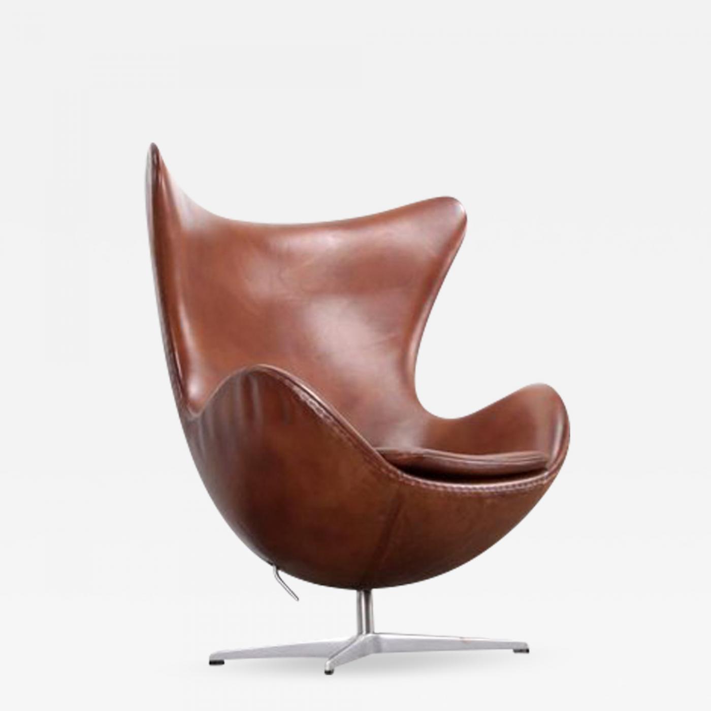 brown leather egg chair