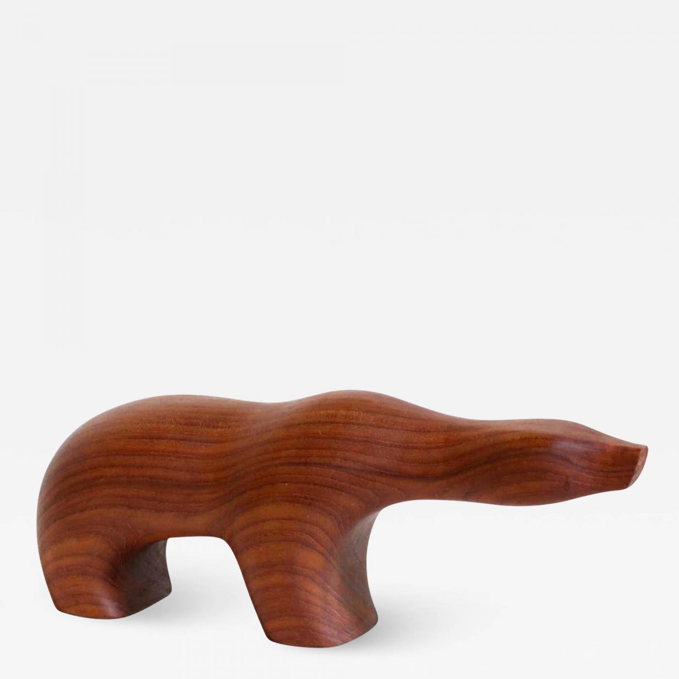 Arne Tjomsland - Large Norwegian Modern Sculpted Teak Bear by