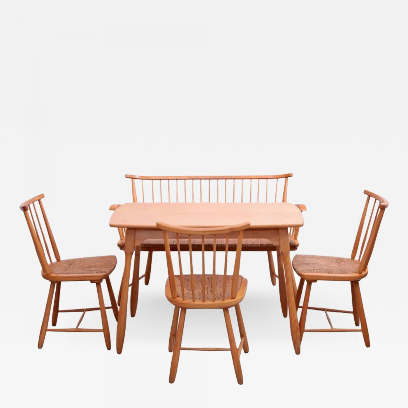Arno Lambrecht Arno Lambrecht Dining Set Of Table Three Chairs And A Bench For Wk Mobel