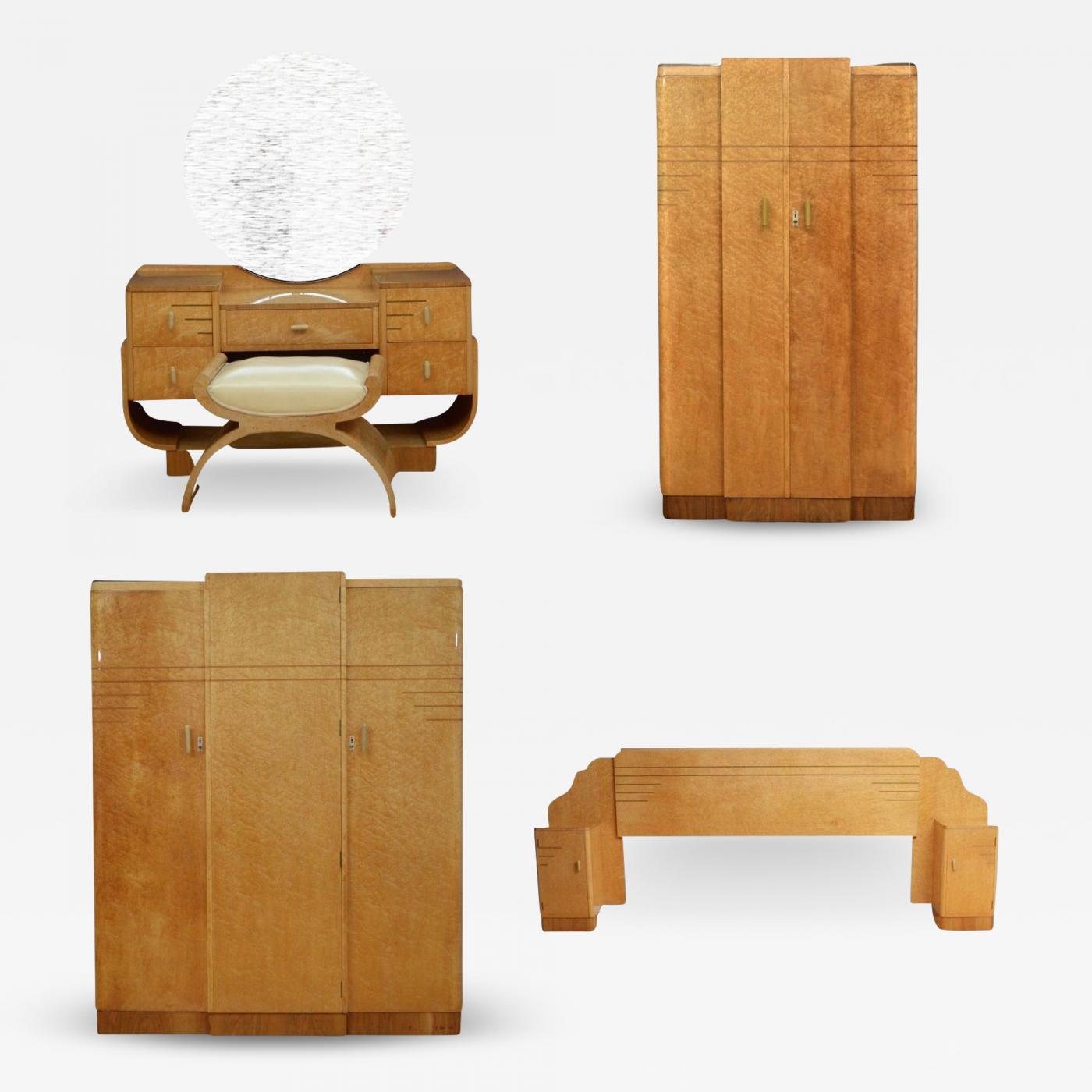 Art Deco Bird's Eye Maple Bedroom Suite
