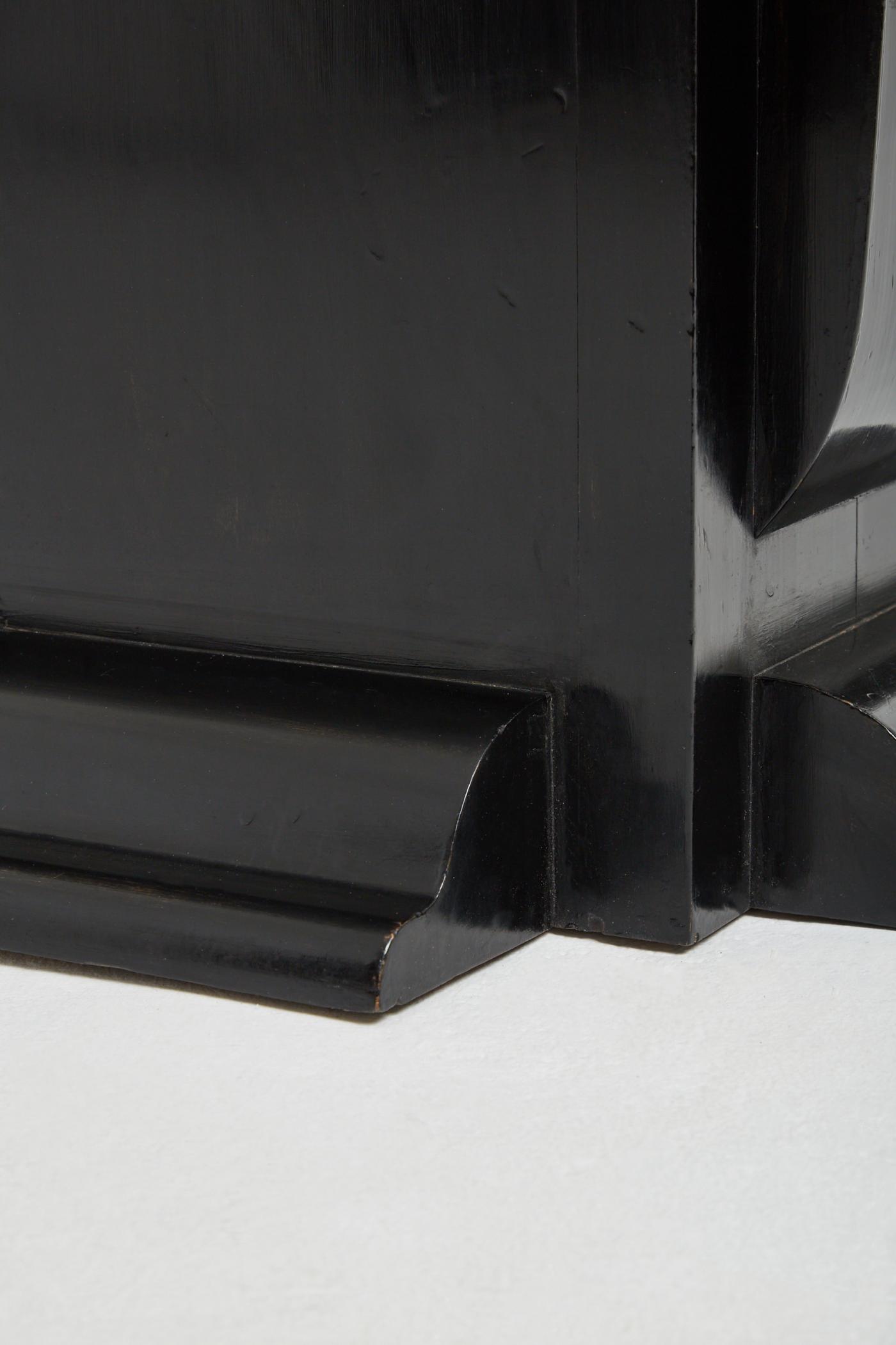 Art Deco Black Lacquer Pedestal