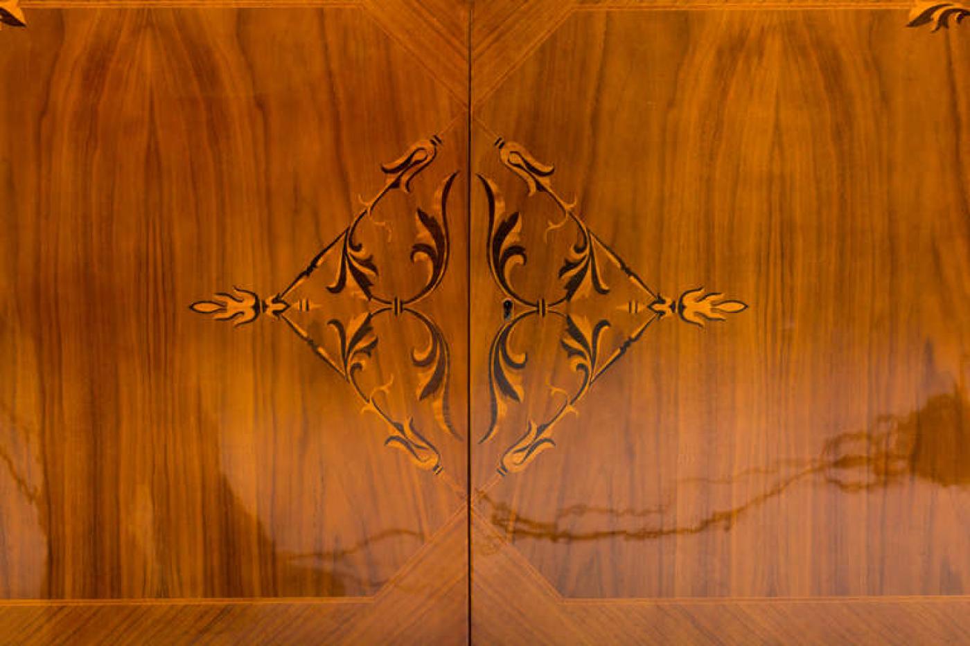 Art Deco Exotic Wood Inlay Sideboard