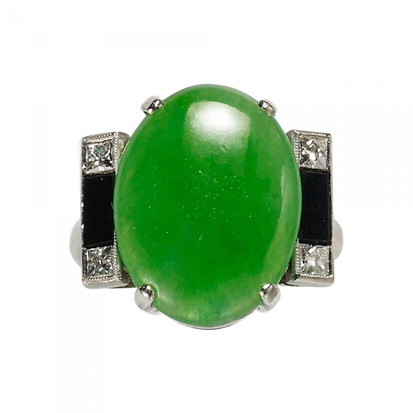 Art Deco Jade Ring