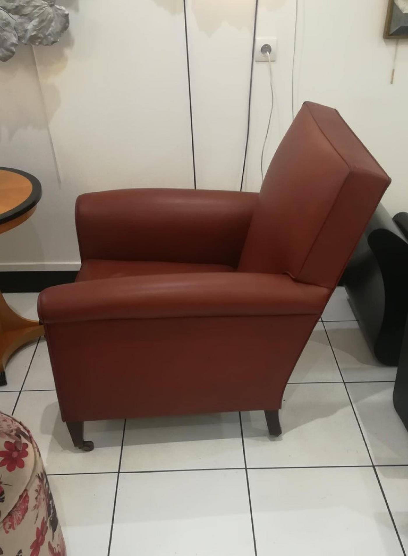 Art Deco Leather Armchair Circa 1930 