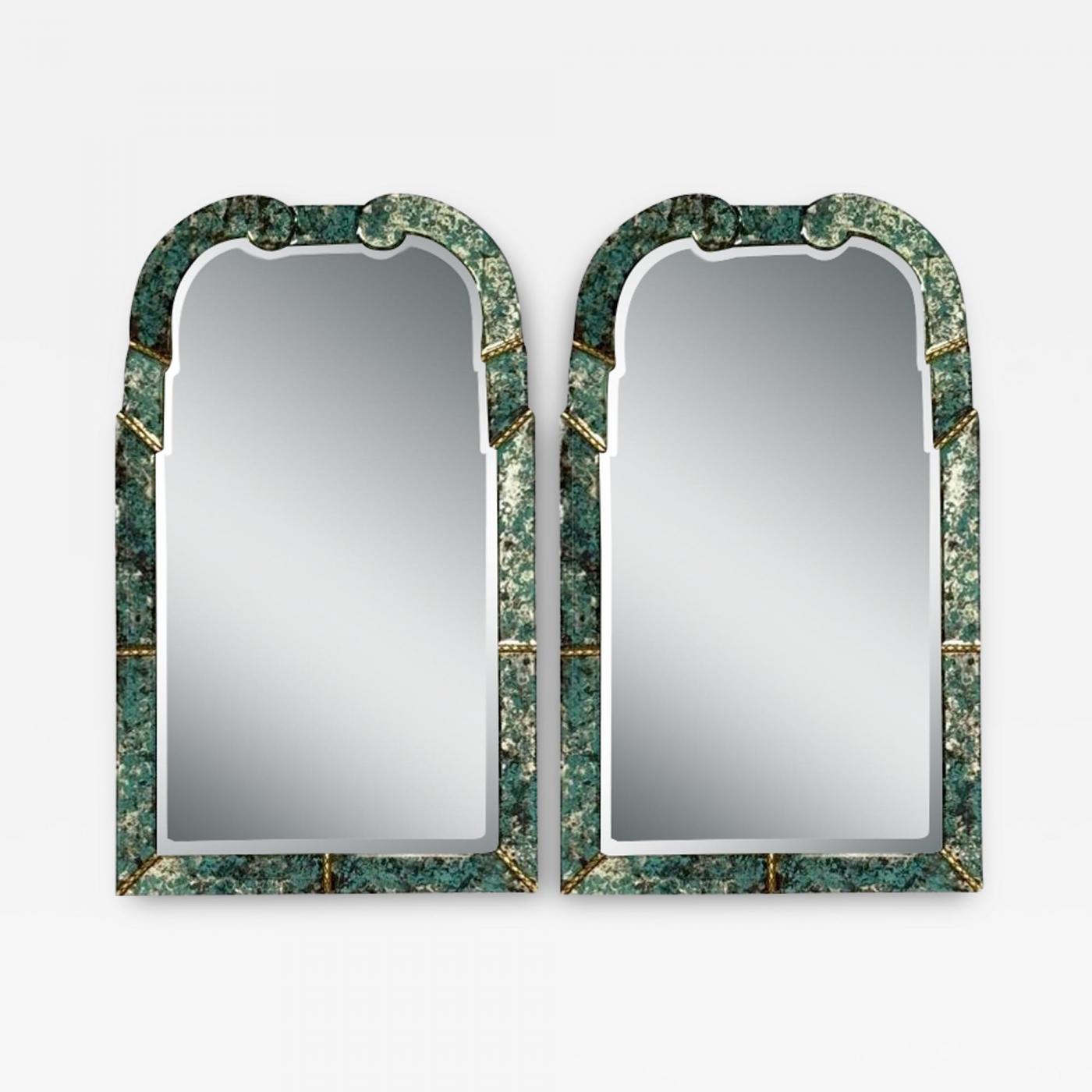 Modern Mirror with Beveled Glass & Japanese Fabric Frame Modern Mirror with Beveled Glass & Japanese Fabric Frame