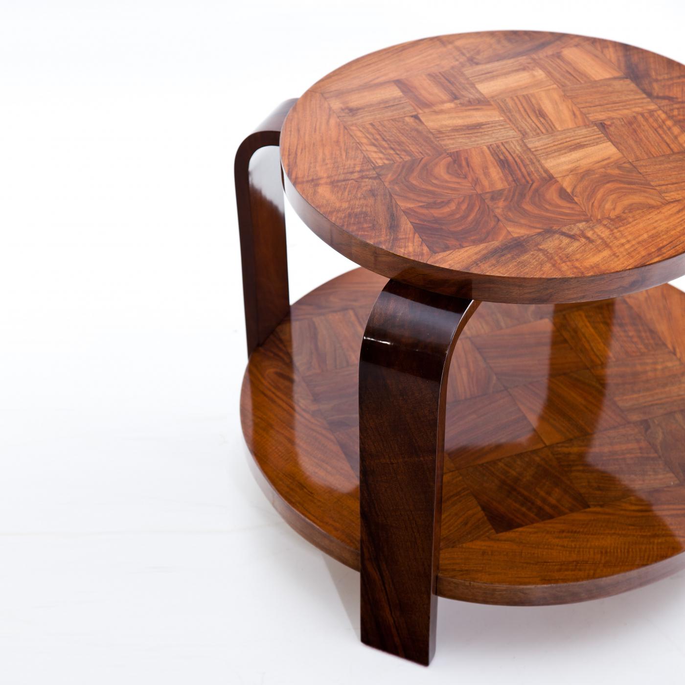 Art Deco Two Tier Round Side Table