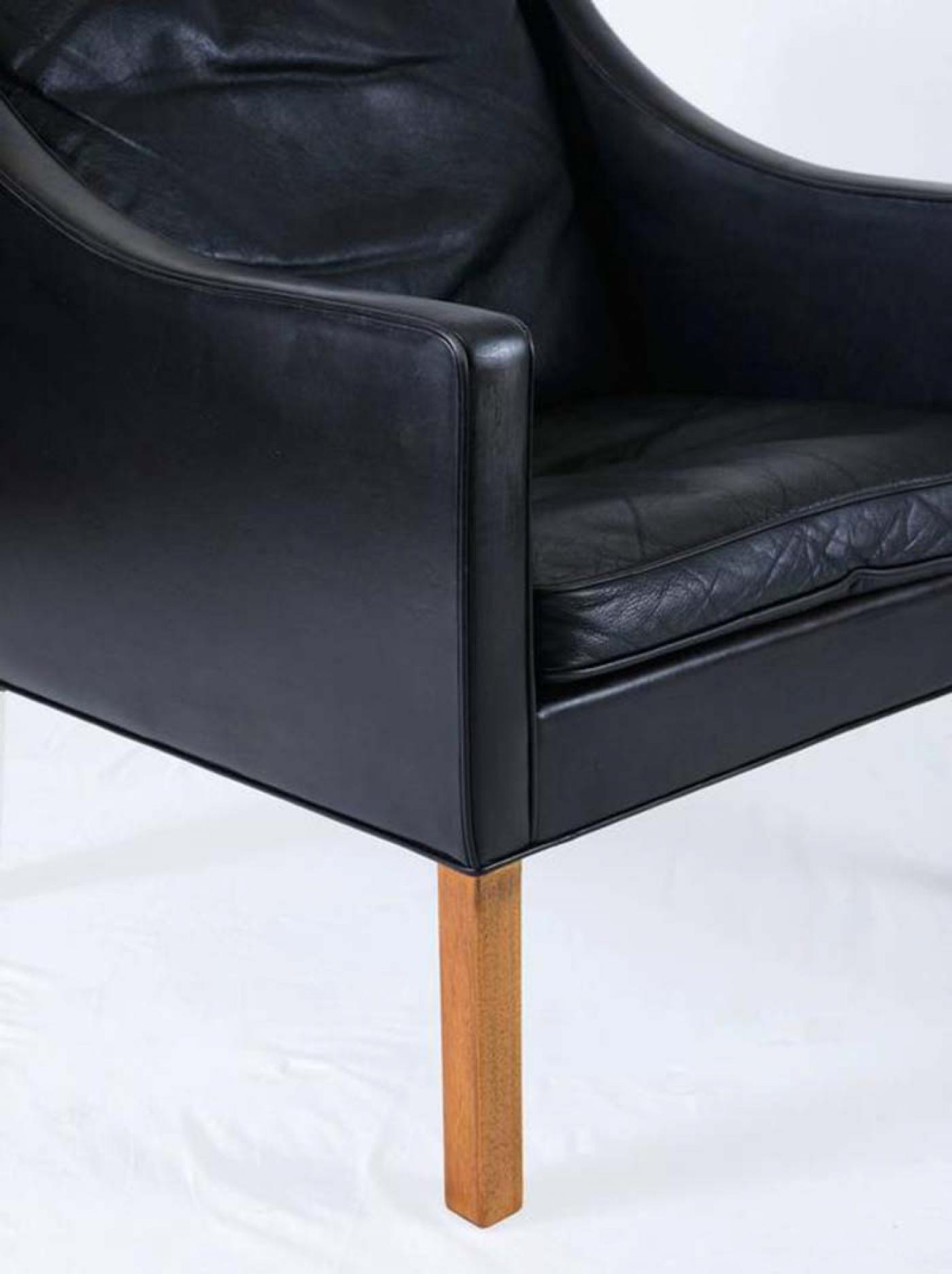 BÃ¸rge Mogensen (Borge Mogensen) - Borge Mogensen Model #2207 Leather Lounge Chair