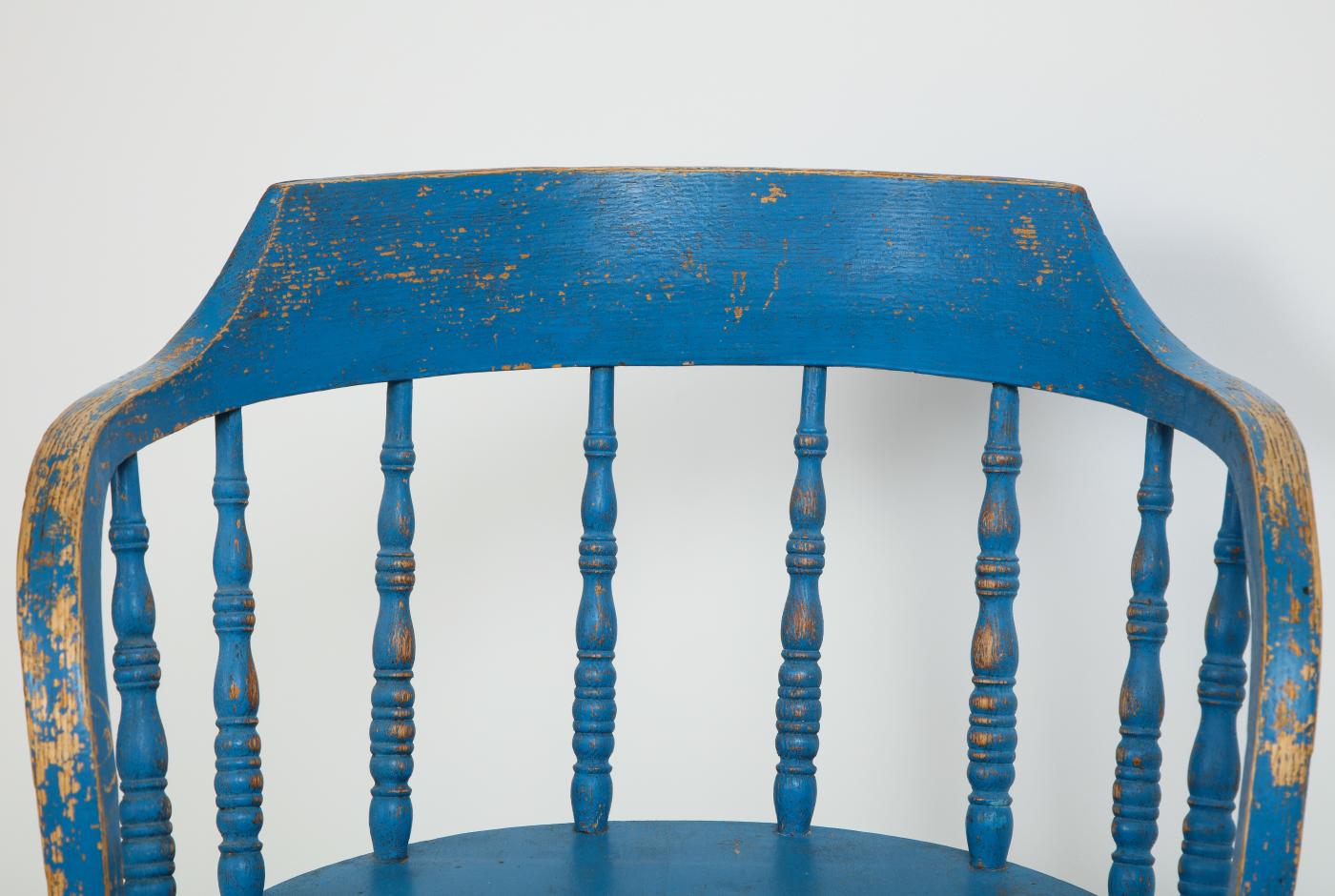 BLUE PAINTED WINDSOR CHAIRS