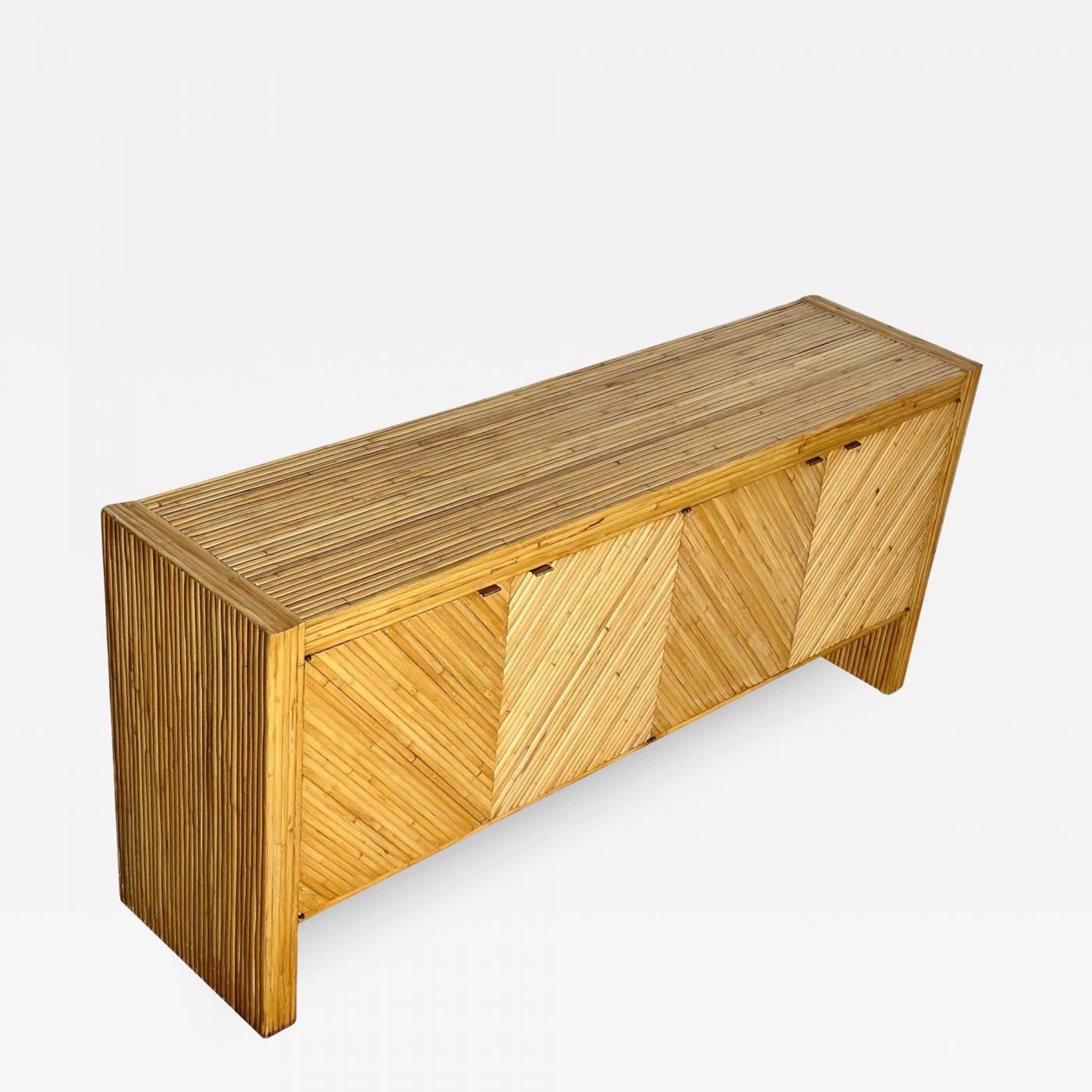Bamboo Credenza Sideboard in the Style of Milo Baughman 1970