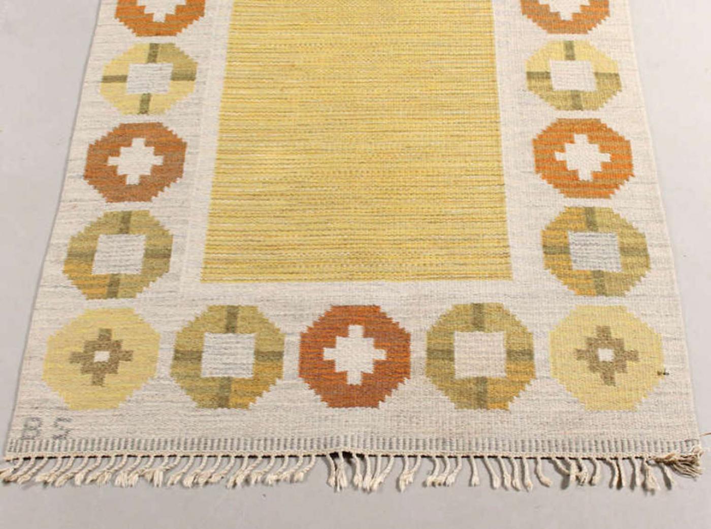 Barbro Sprinchorn - Vintage Scandinavian Rollokan Rug, Attributed to ...
