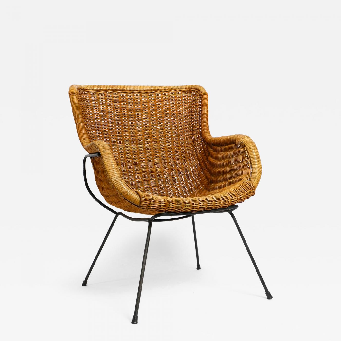 wicker chair mid century