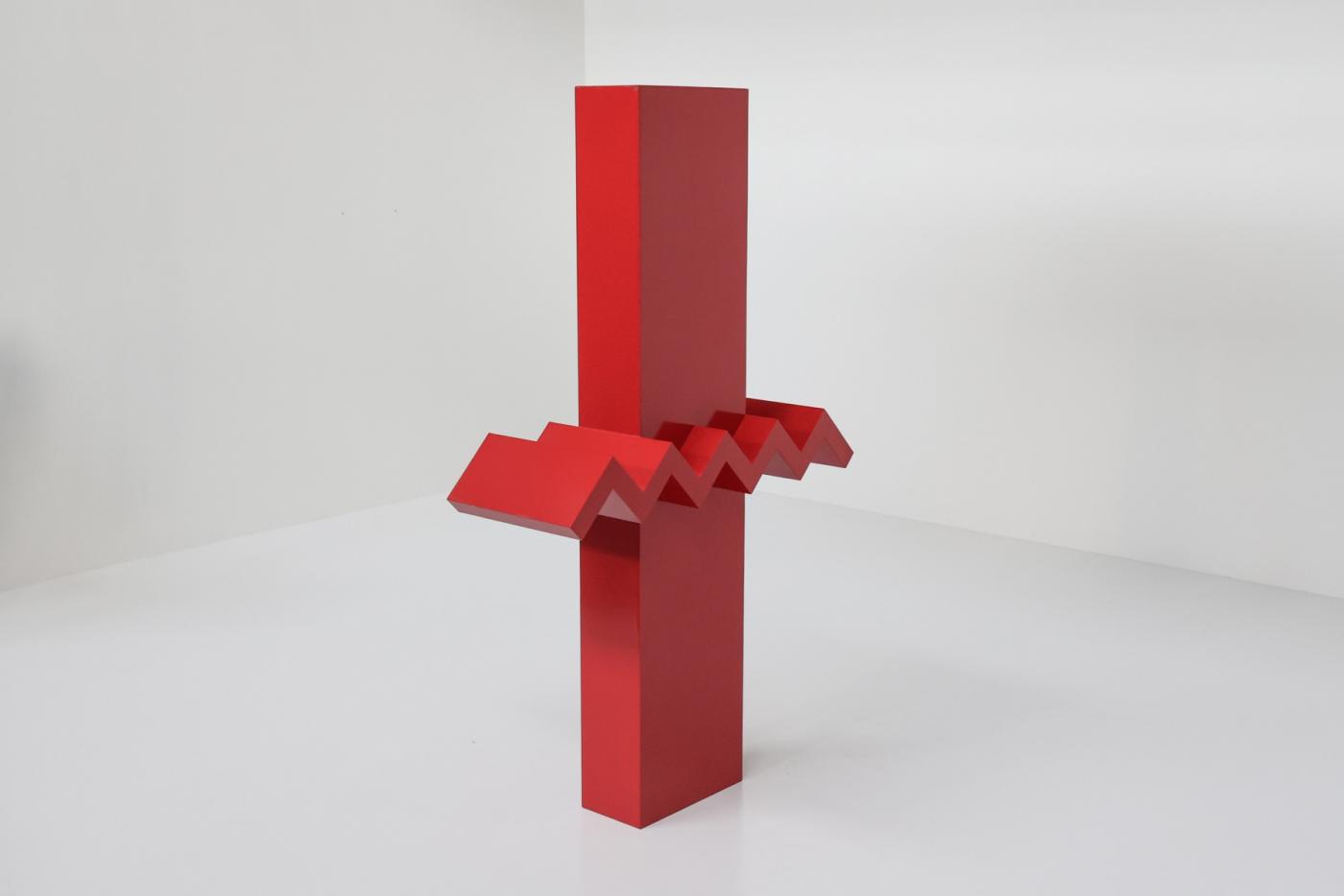 Belgian Large Abstract Red Sculpture 1990's