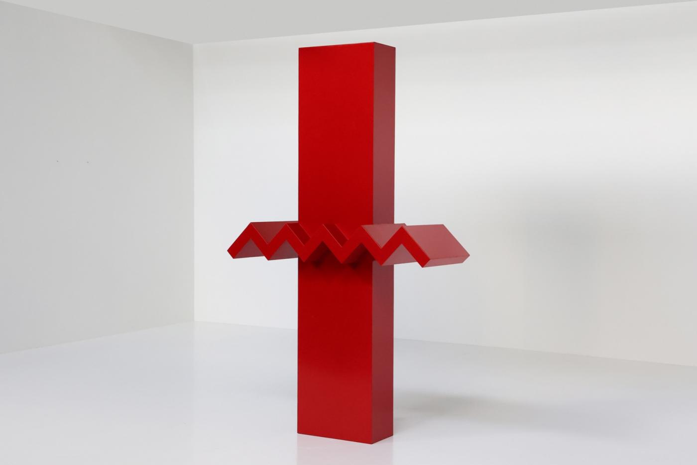 Belgian Large Abstract Red Sculpture 1990's
