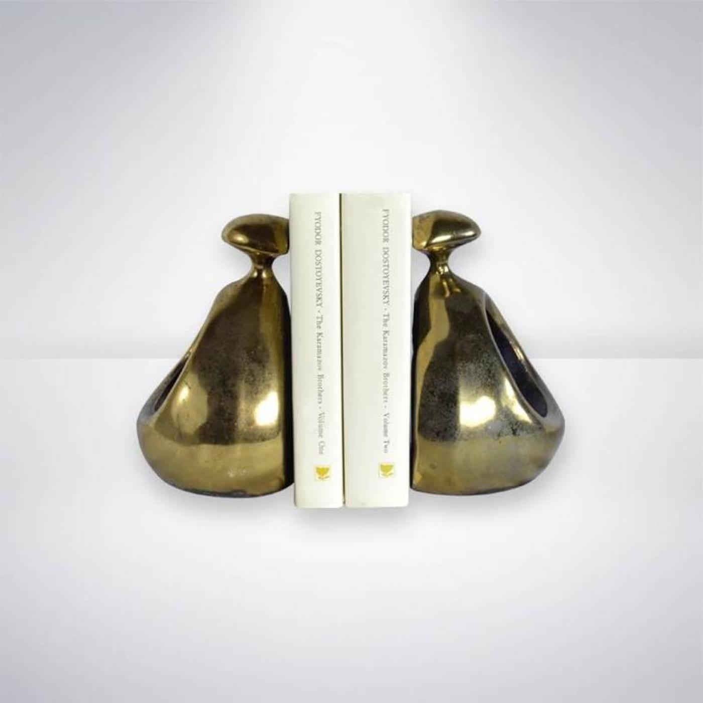 Ben Seibel Brass "Stirrup" Bookends by Ben Seibel for Jenfred Ware