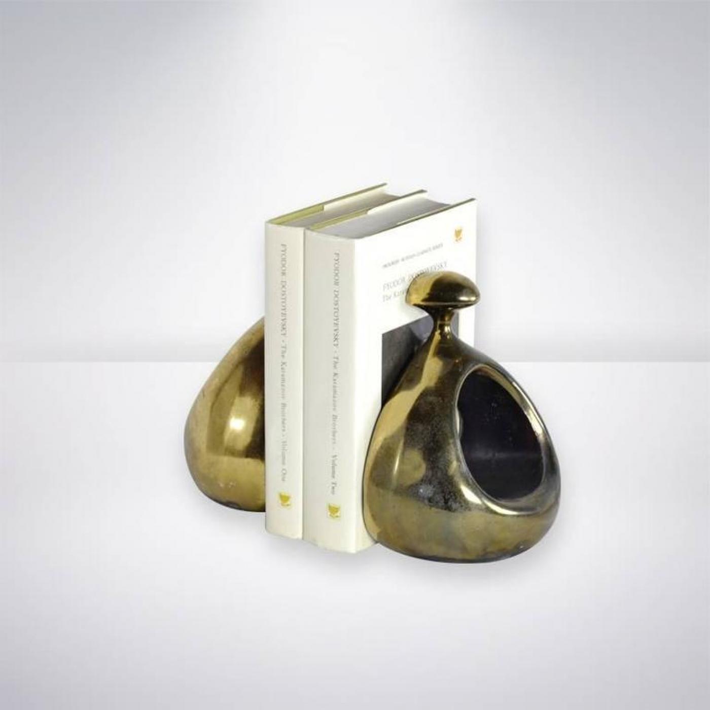 Ben Seibel Brass "Stirrup" Bookends by Ben Seibel for Jenfred Ware