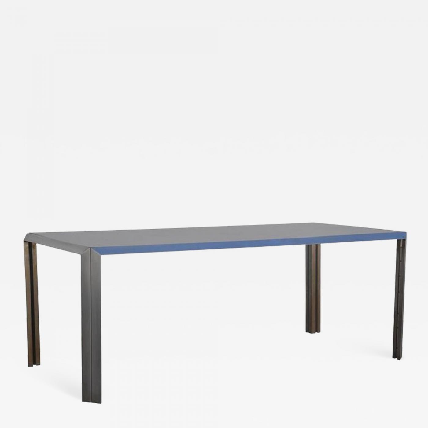 Rare Brushed Stainless Steel And Laminate Desk By Bernard