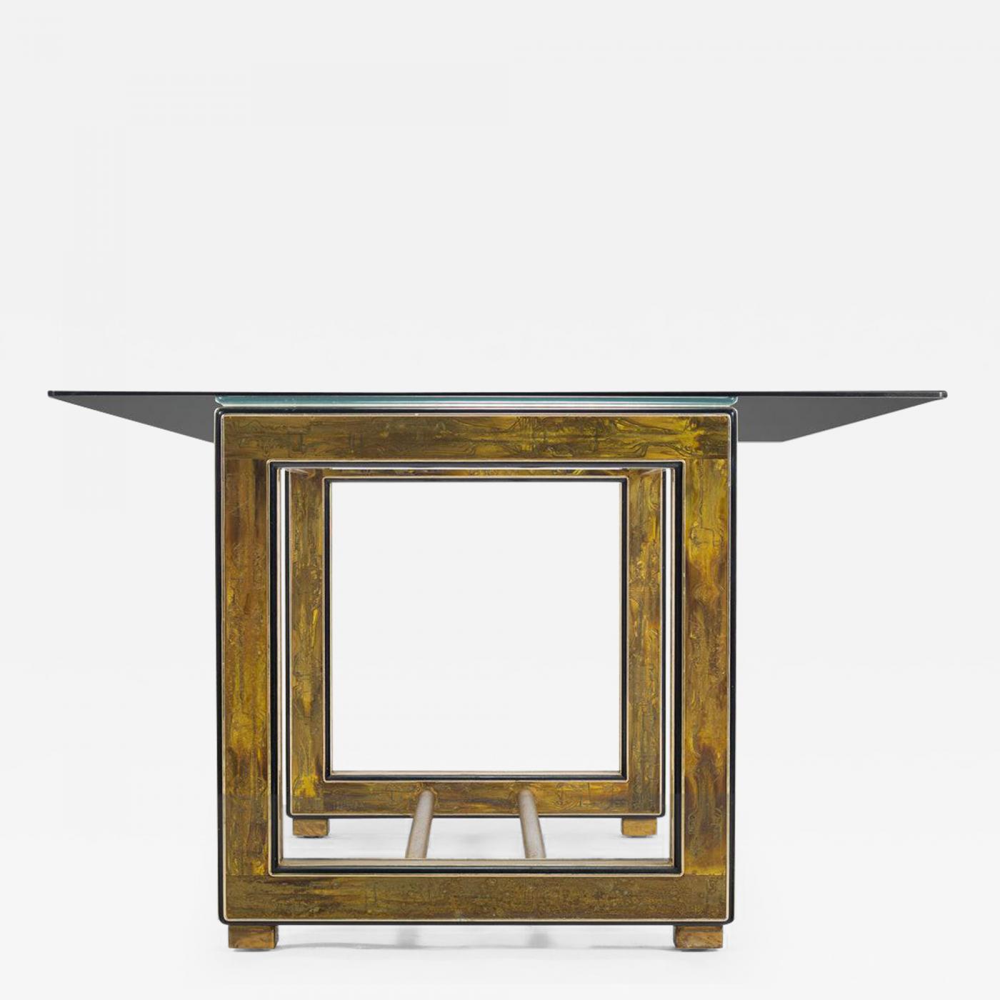 Mastercraft - Bernhard Rohne for Mastercraft Acid-Etched Brass Dining Table