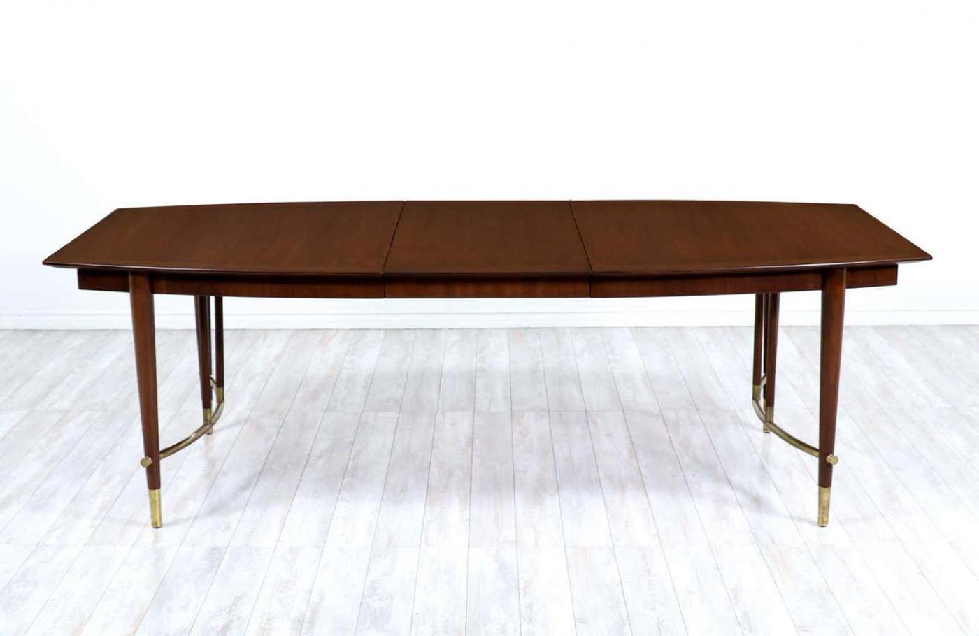 Bert England - Bert England Expanding Dining Table with Brass Accents ...
