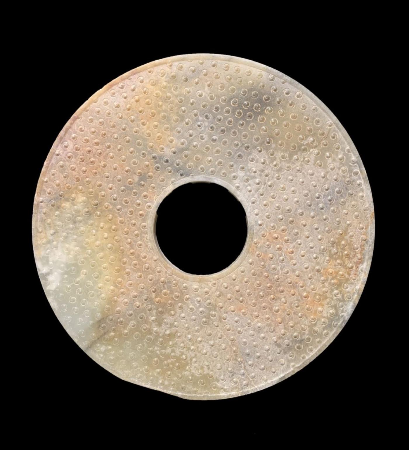 Bi Disc with Incised Scroll Pattern