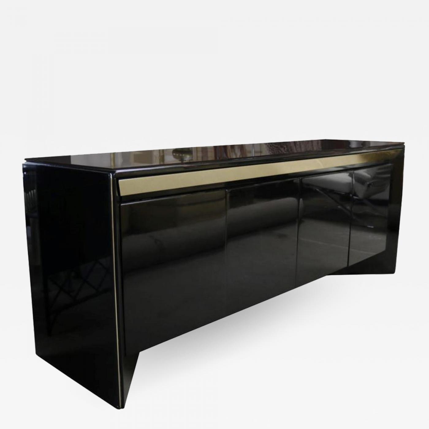 Black Lacquer Credenza By Rougier