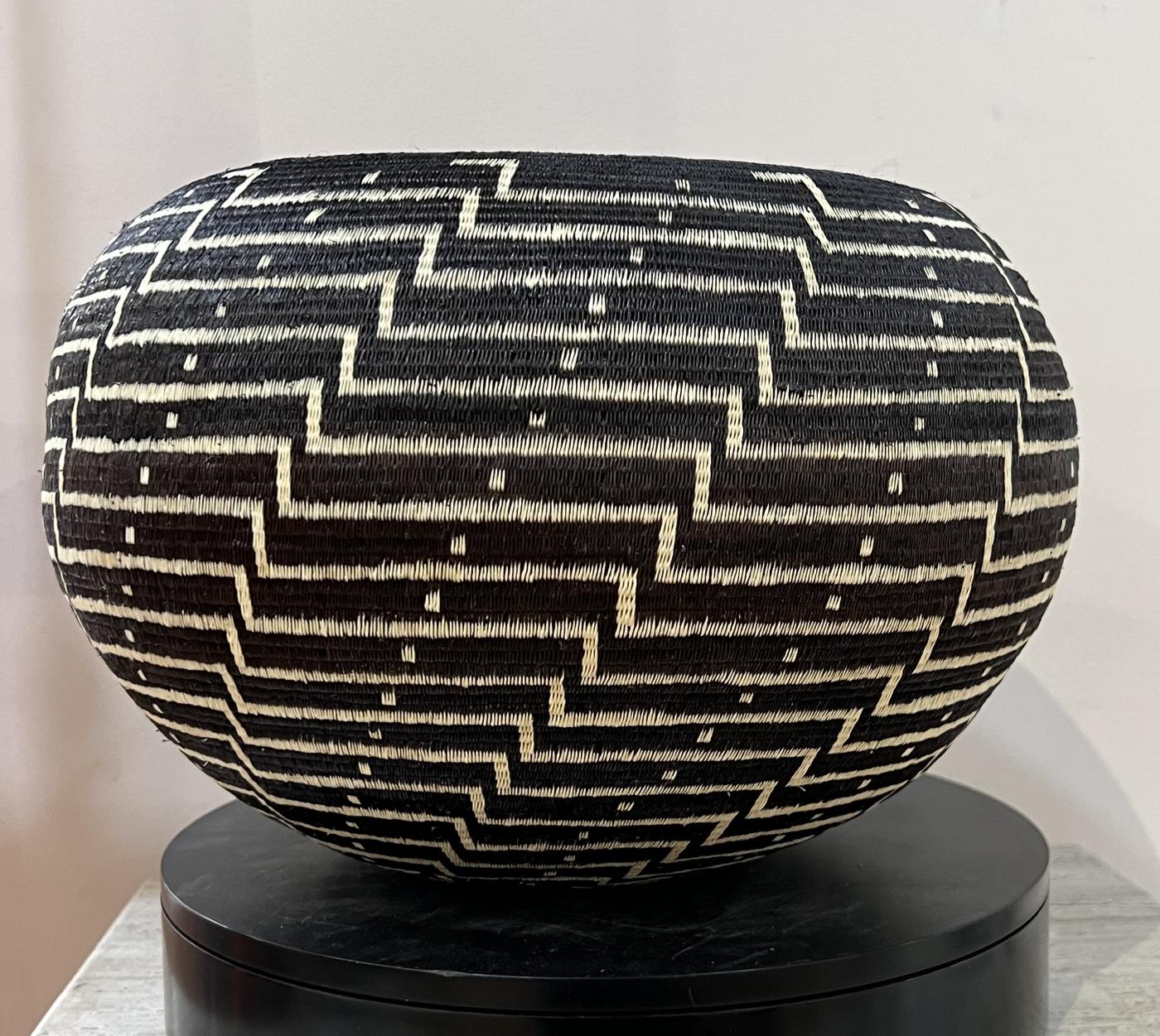 Black and White Geometric Basket