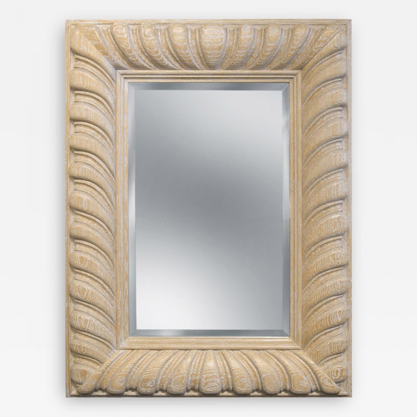 Bolton Carved Mirror In White Oak By L C S