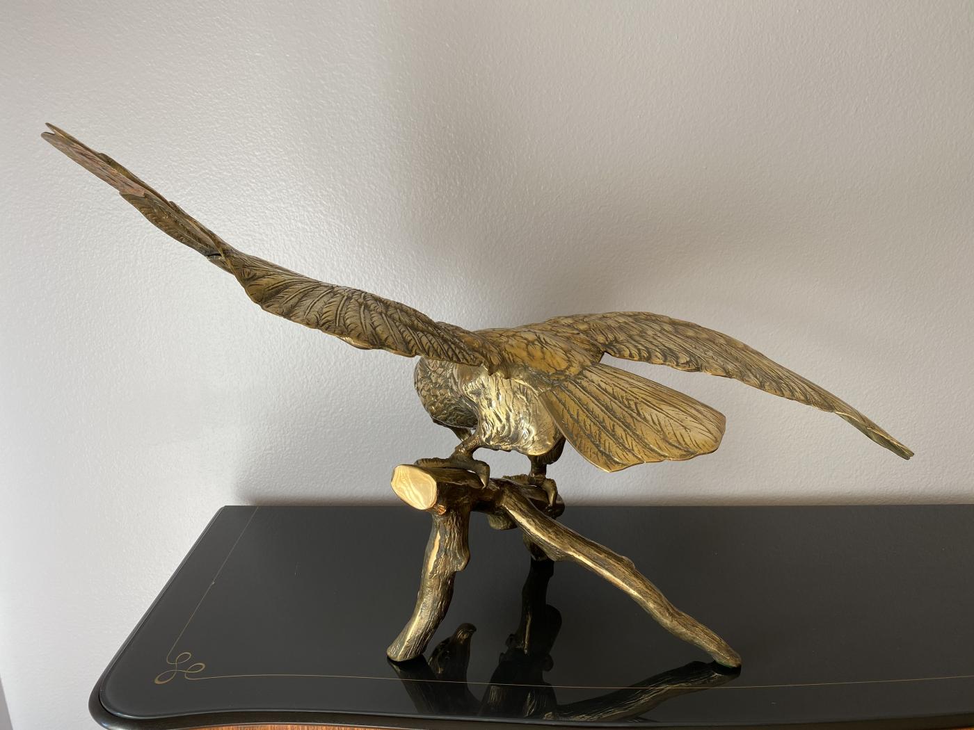 Brass American Bald Eagle Sculpture