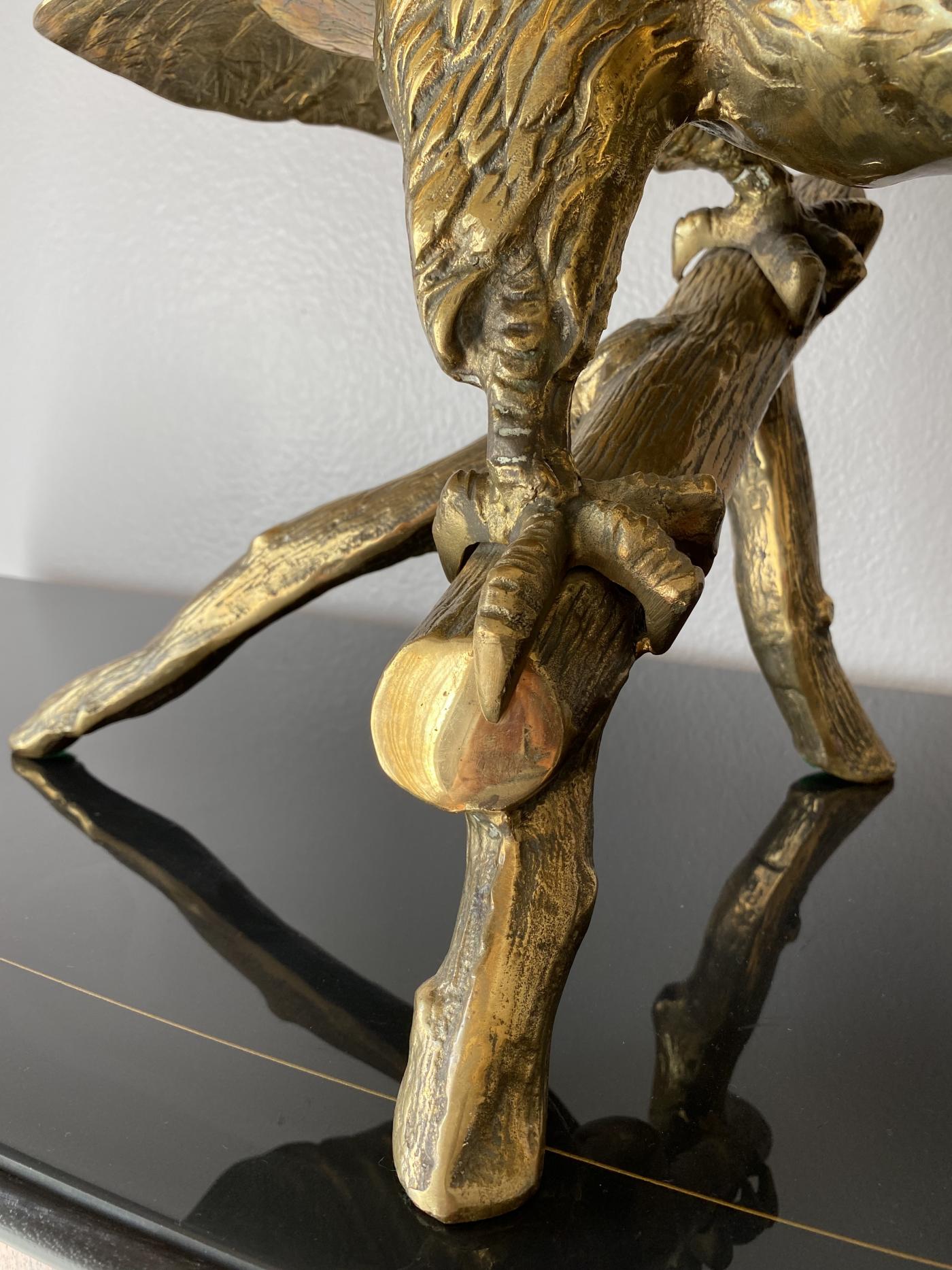 Brass American Bald Eagle Sculpture