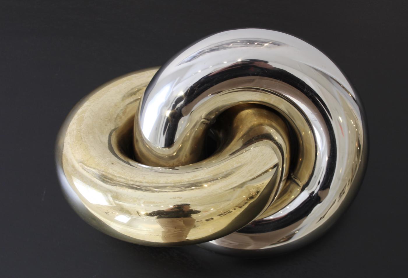 Brass And Chrome Interlocking Sculpture