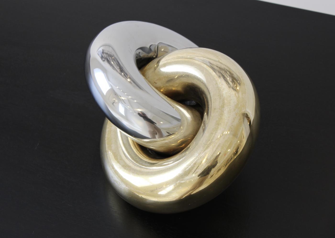 Brass And Chrome Interlocking Sculpture